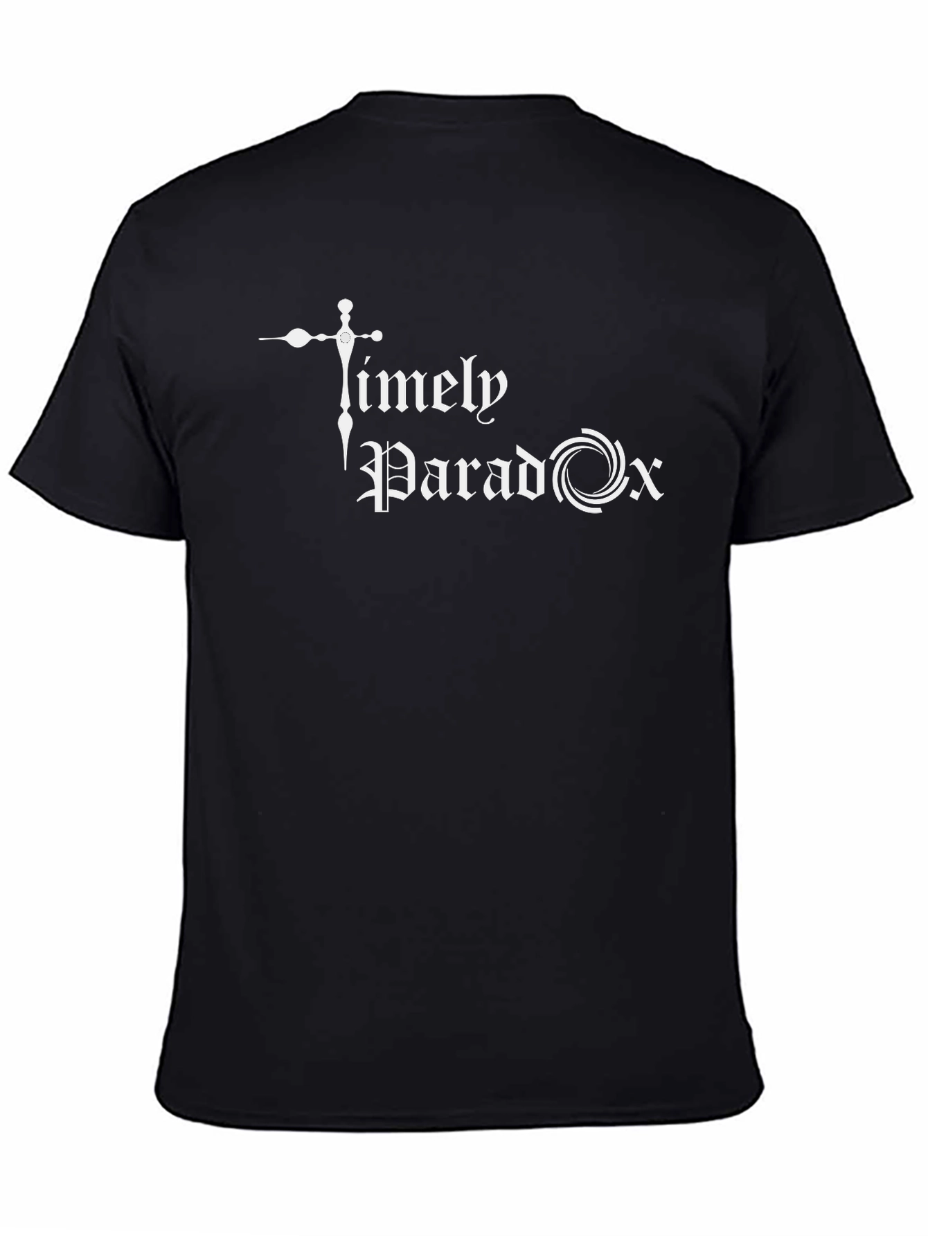 Timely Paradox Black Graphic Tee - Modern Style