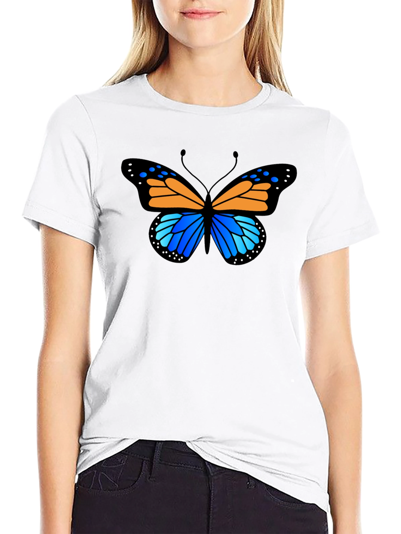 Butterfly Graphic Tee - Stylish Black T-Shirt