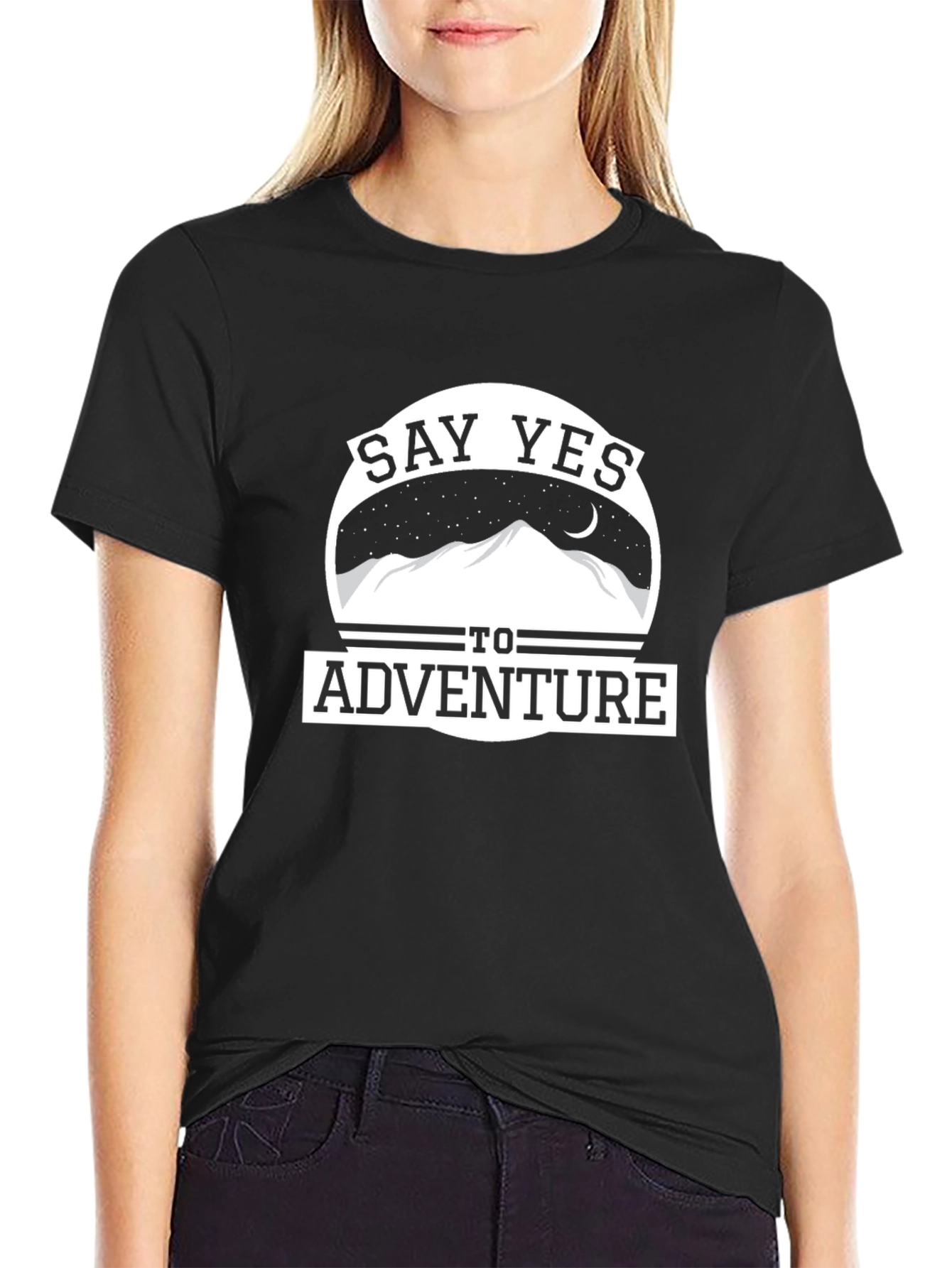 Say Yes to Adventure Graphic Tee - Black