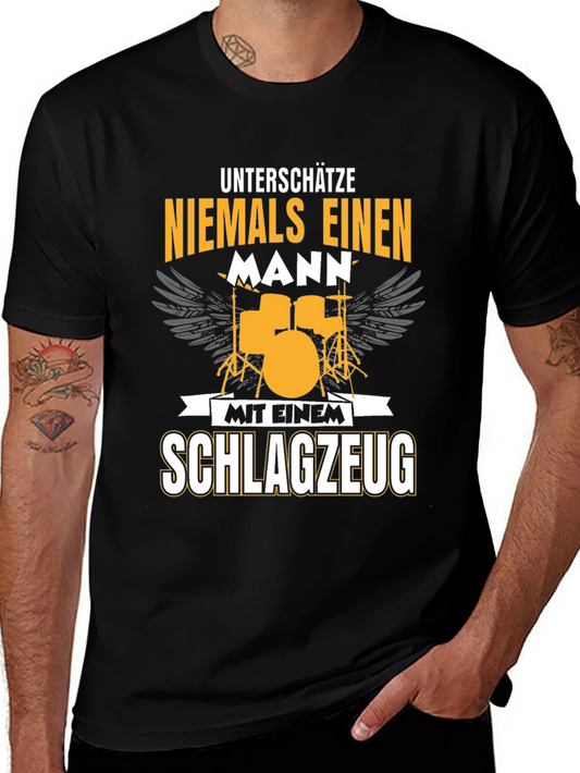 Drummer Graphic Tee - Never Underestimate a Man with Drums