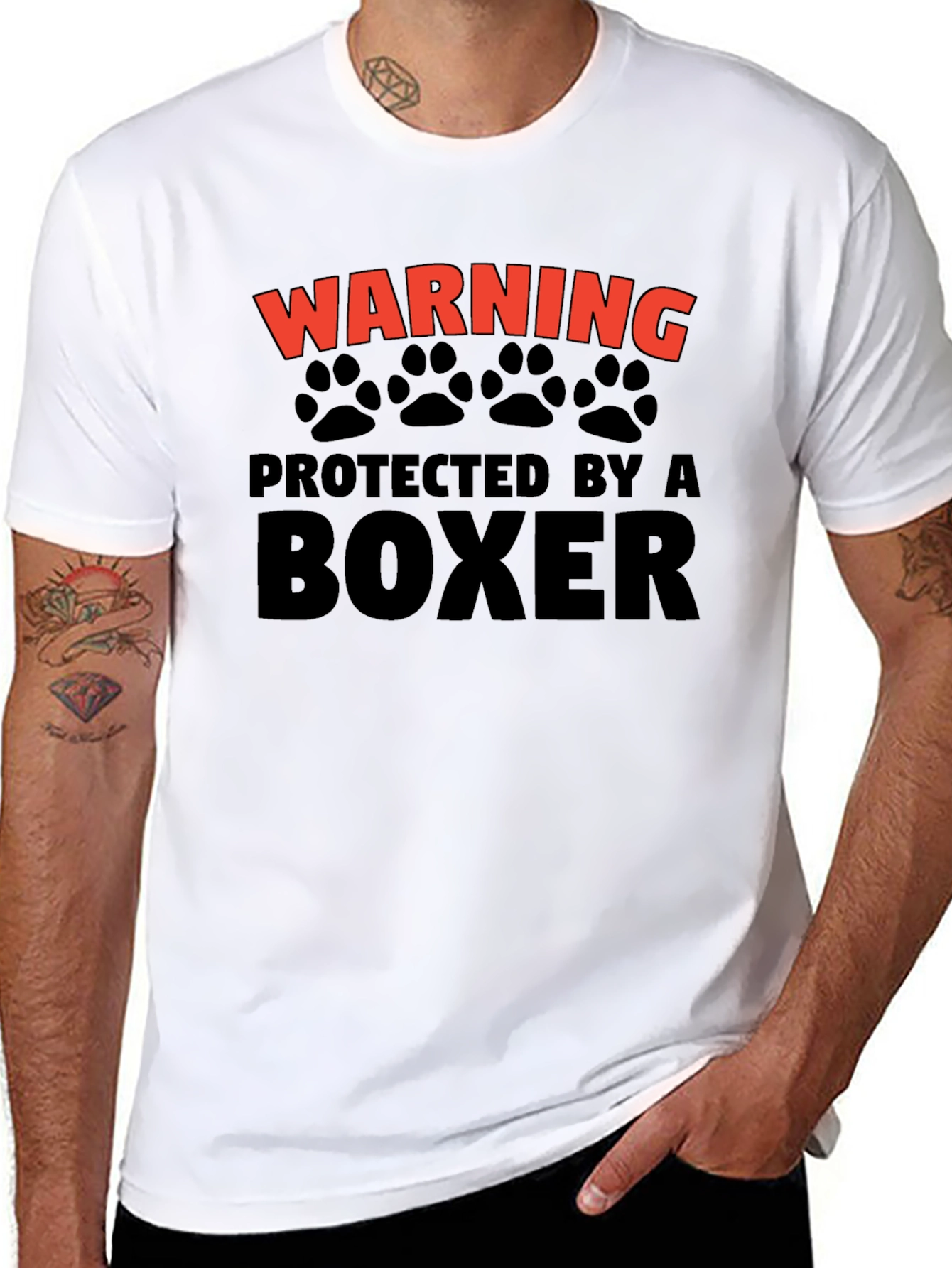 Warning Protected By A Boxer T-Shirt