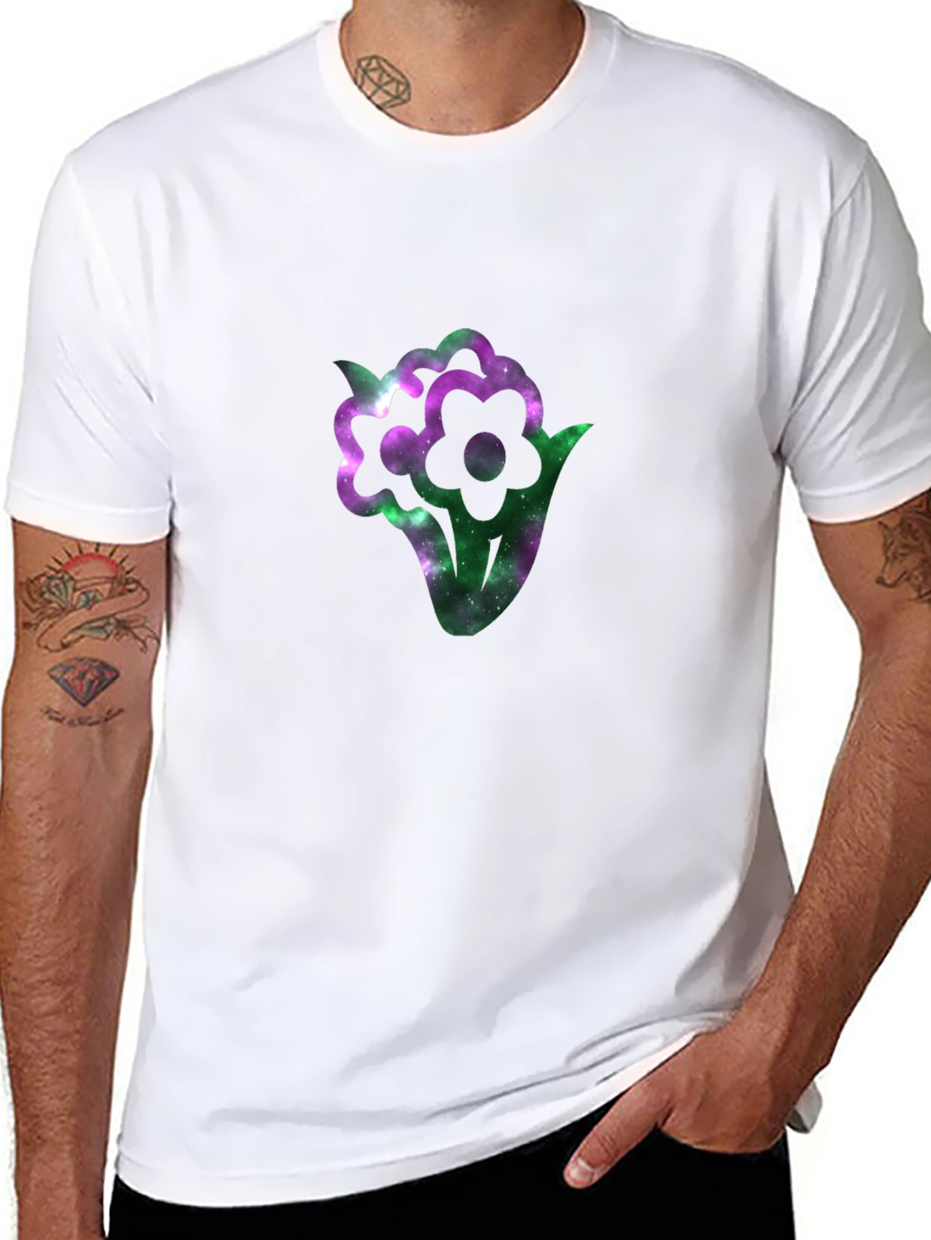 Galaxy Flower Graphic T-Shirt