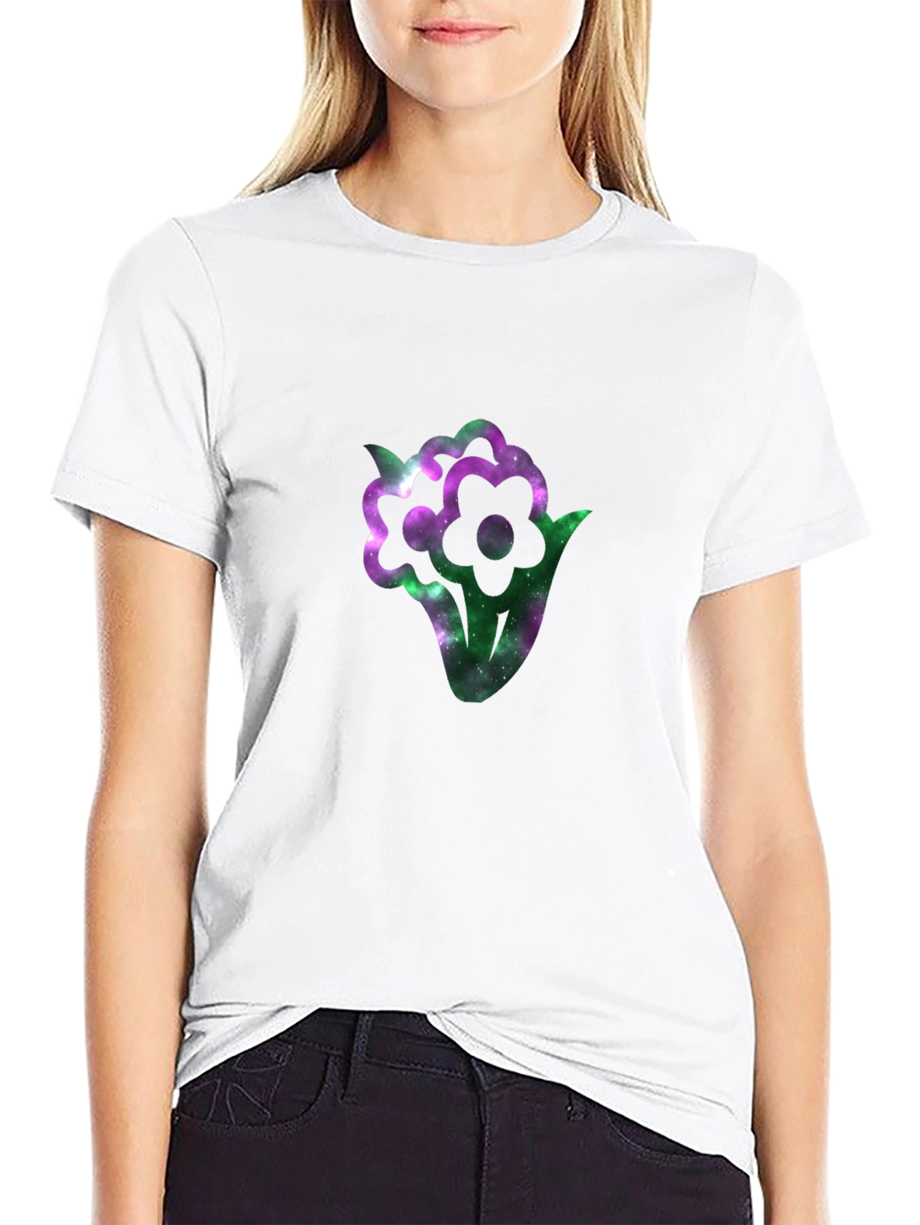 Galaxy Flower Graphic T-Shirt