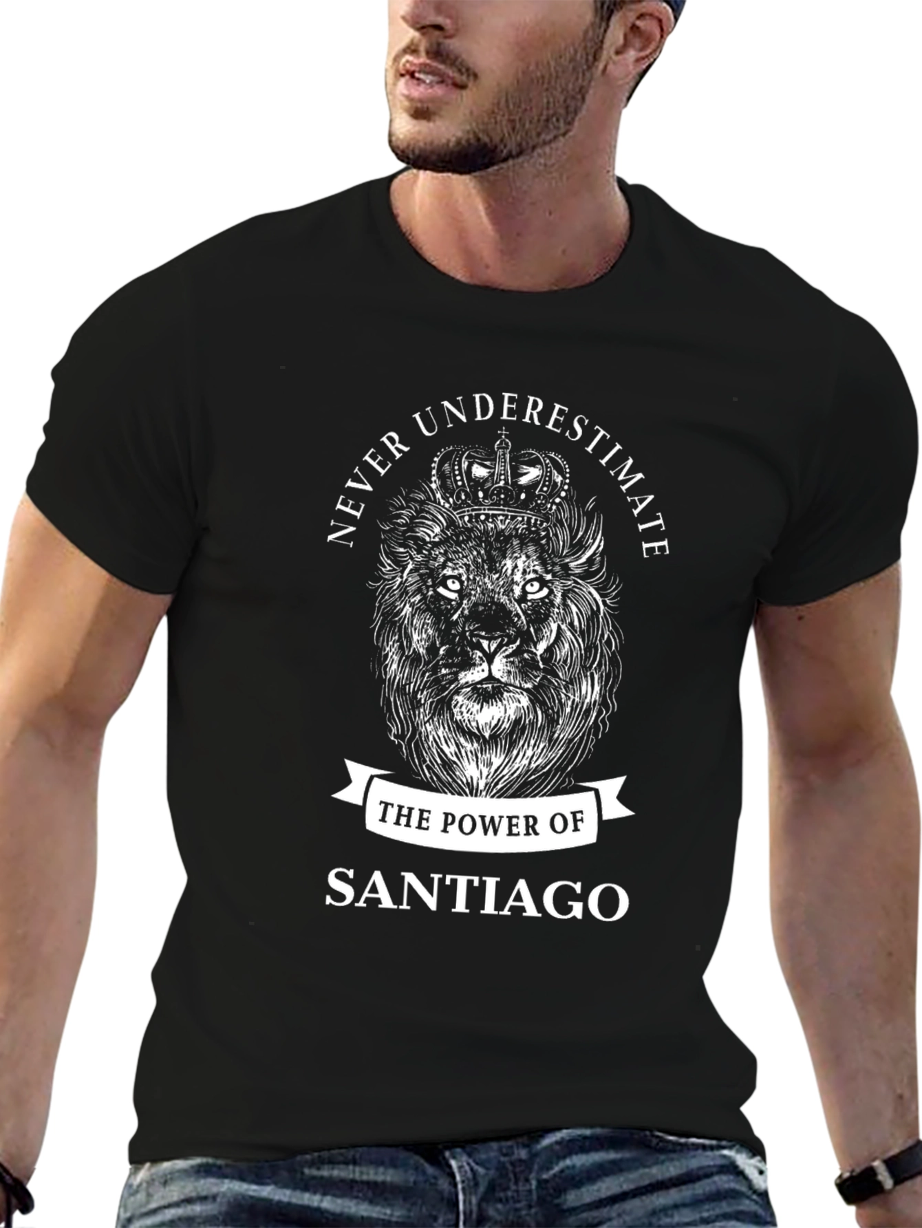Santiago Power Lion Black T-Shirt