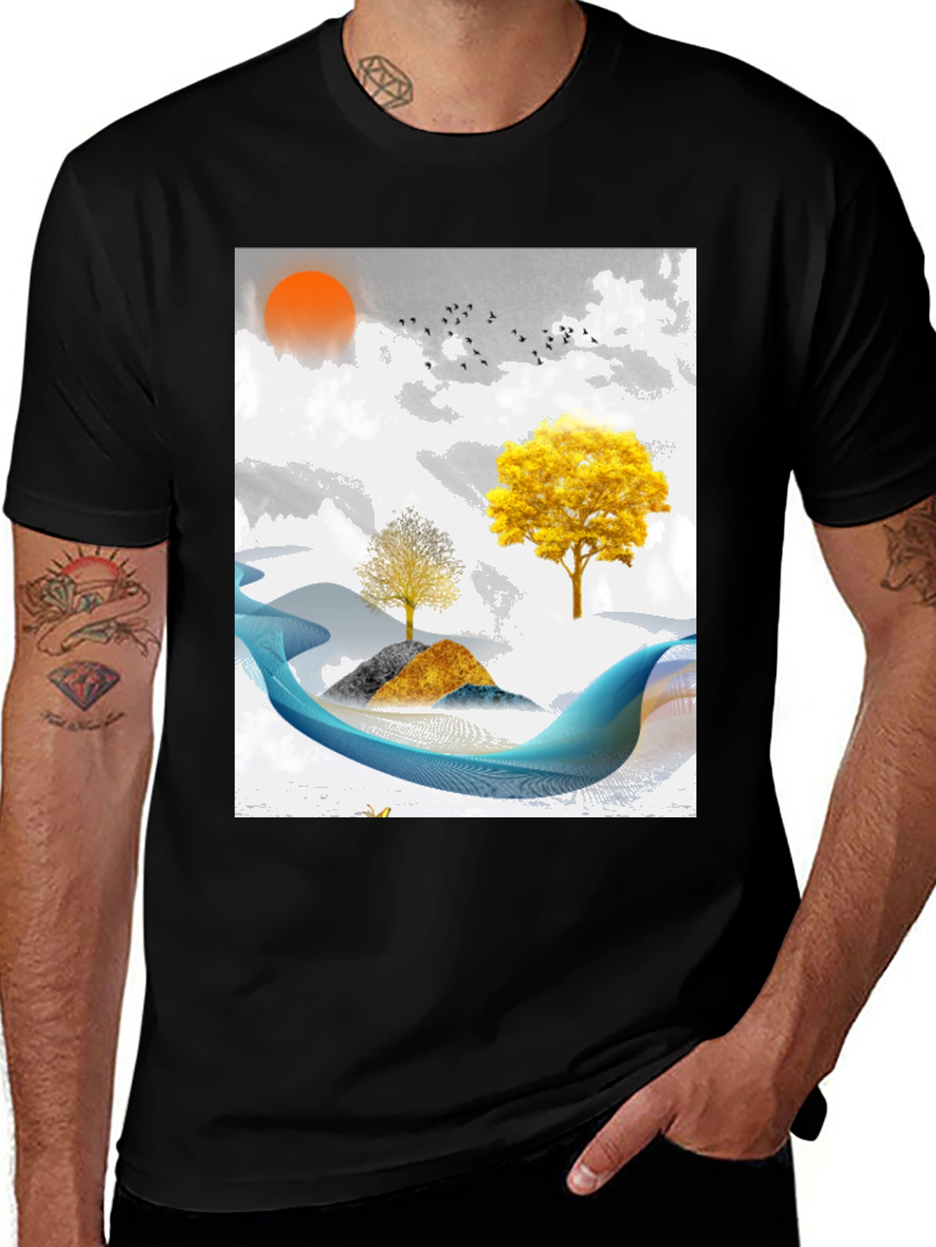 Abstract Landscape Graphic Tee