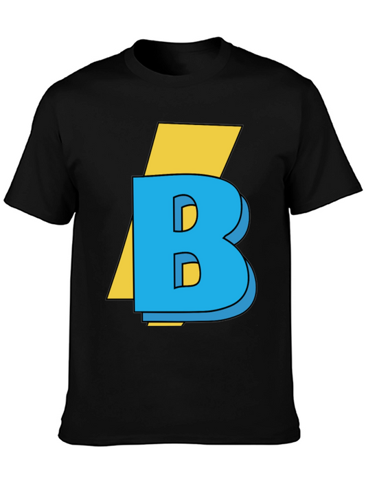 Bold B Graphic Tee - Stylish Cotton Blend