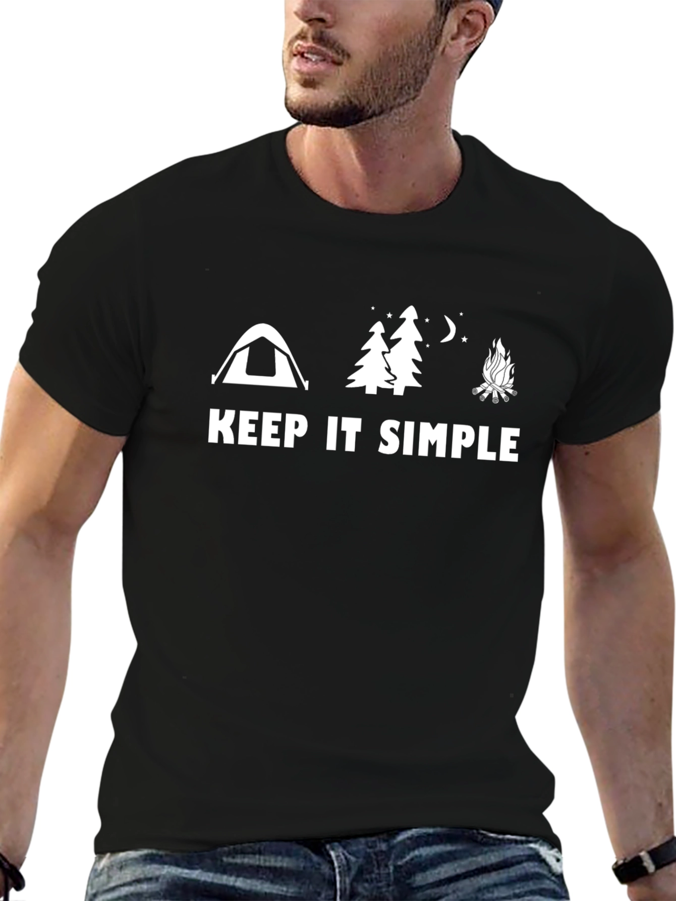 Keep It Simple Camping Black T-Shirt