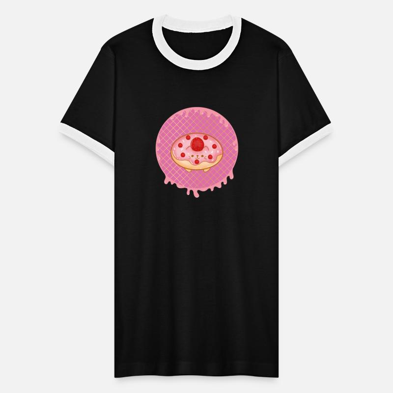kawaii strawberry donut with cute kitten