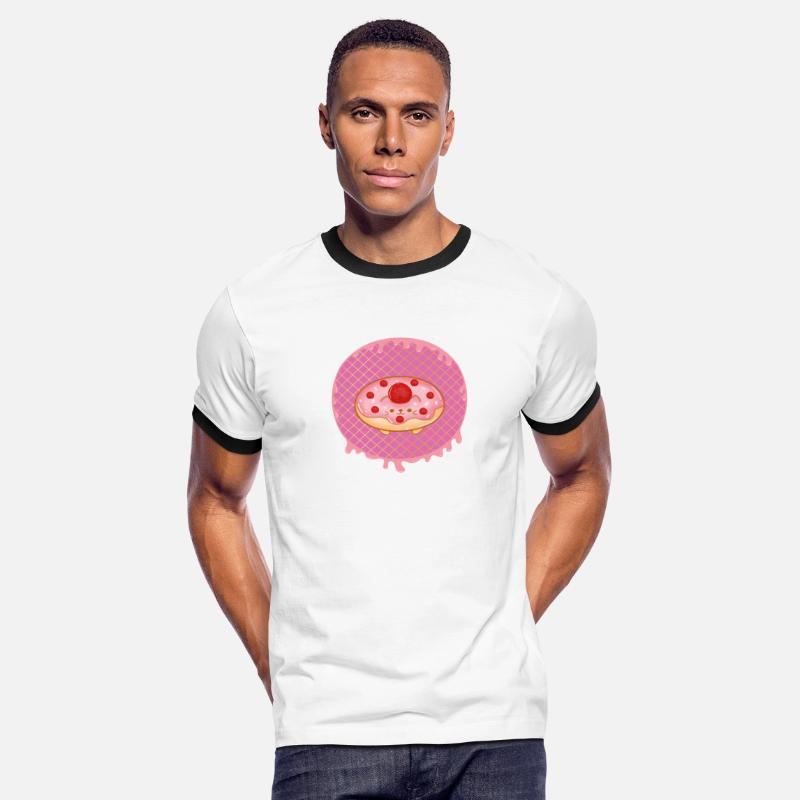 kawaii strawberry donut with cute kitten