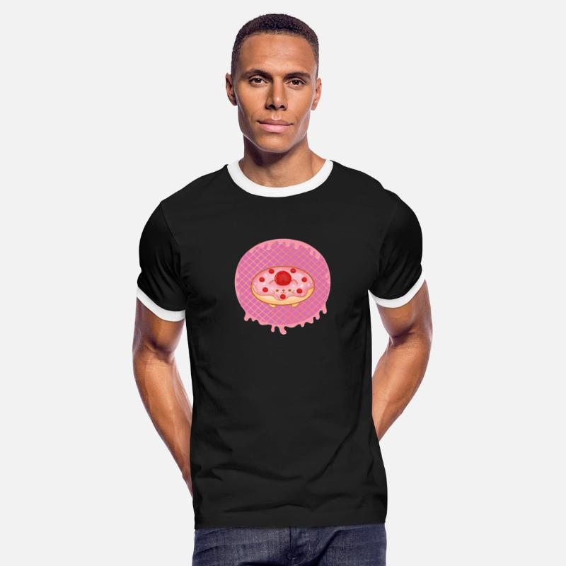 kawaii strawberry donut with cute kitten