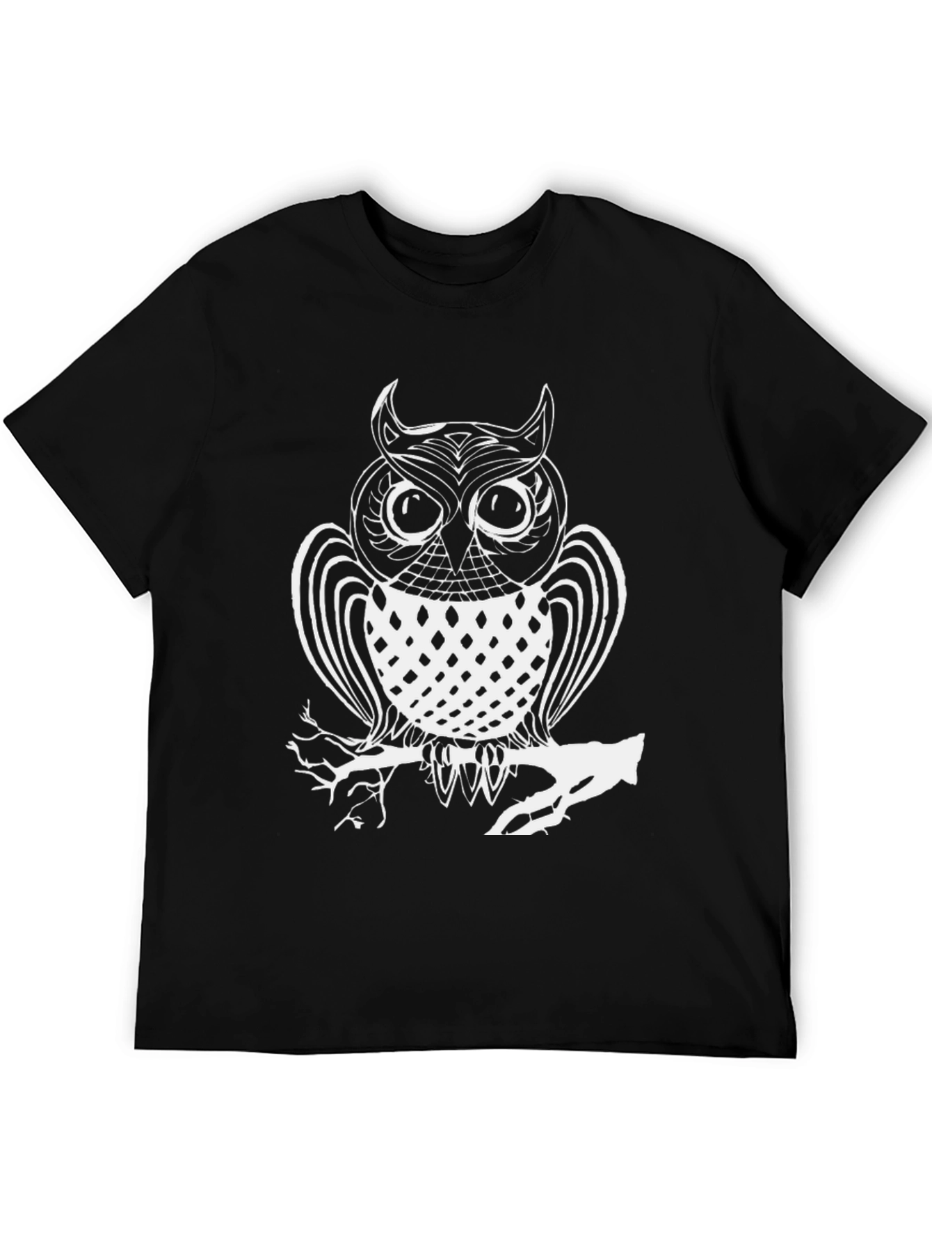Owl Graphic Print Crew Neck T-Shirt