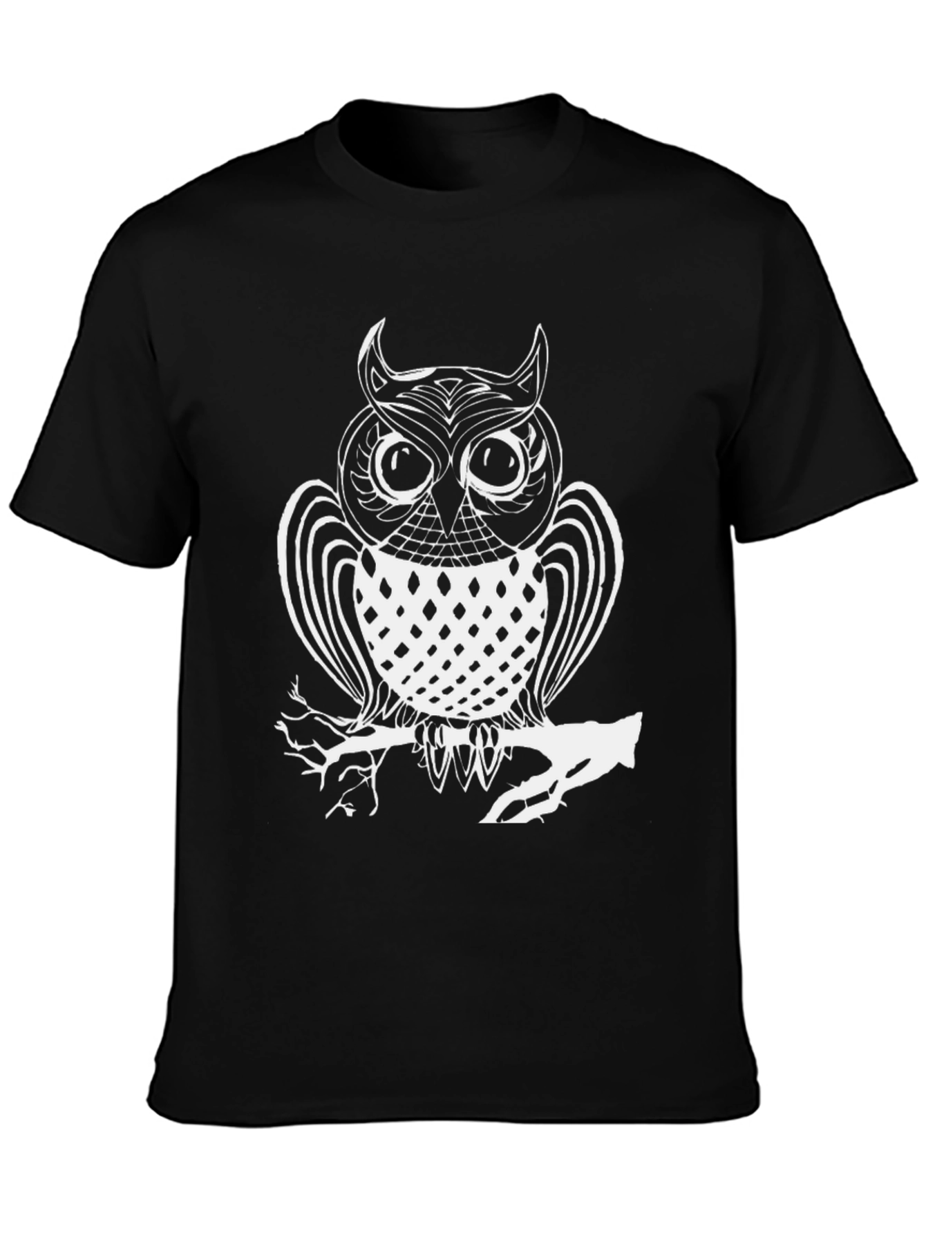 Owl Graphic Print Crew Neck T-Shirt
