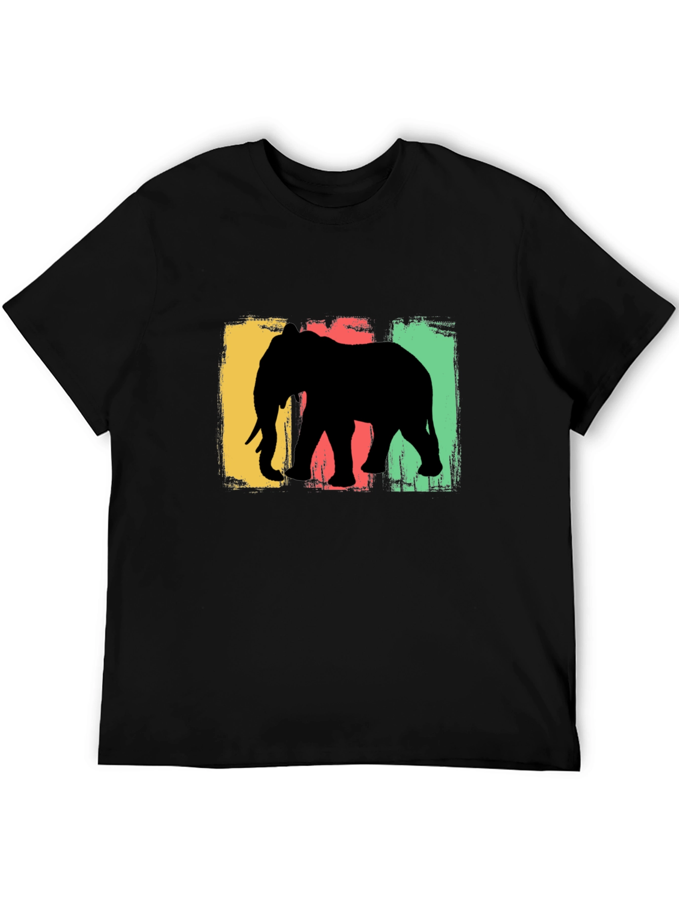 Elephant Silhouette Graphic Tee - Black