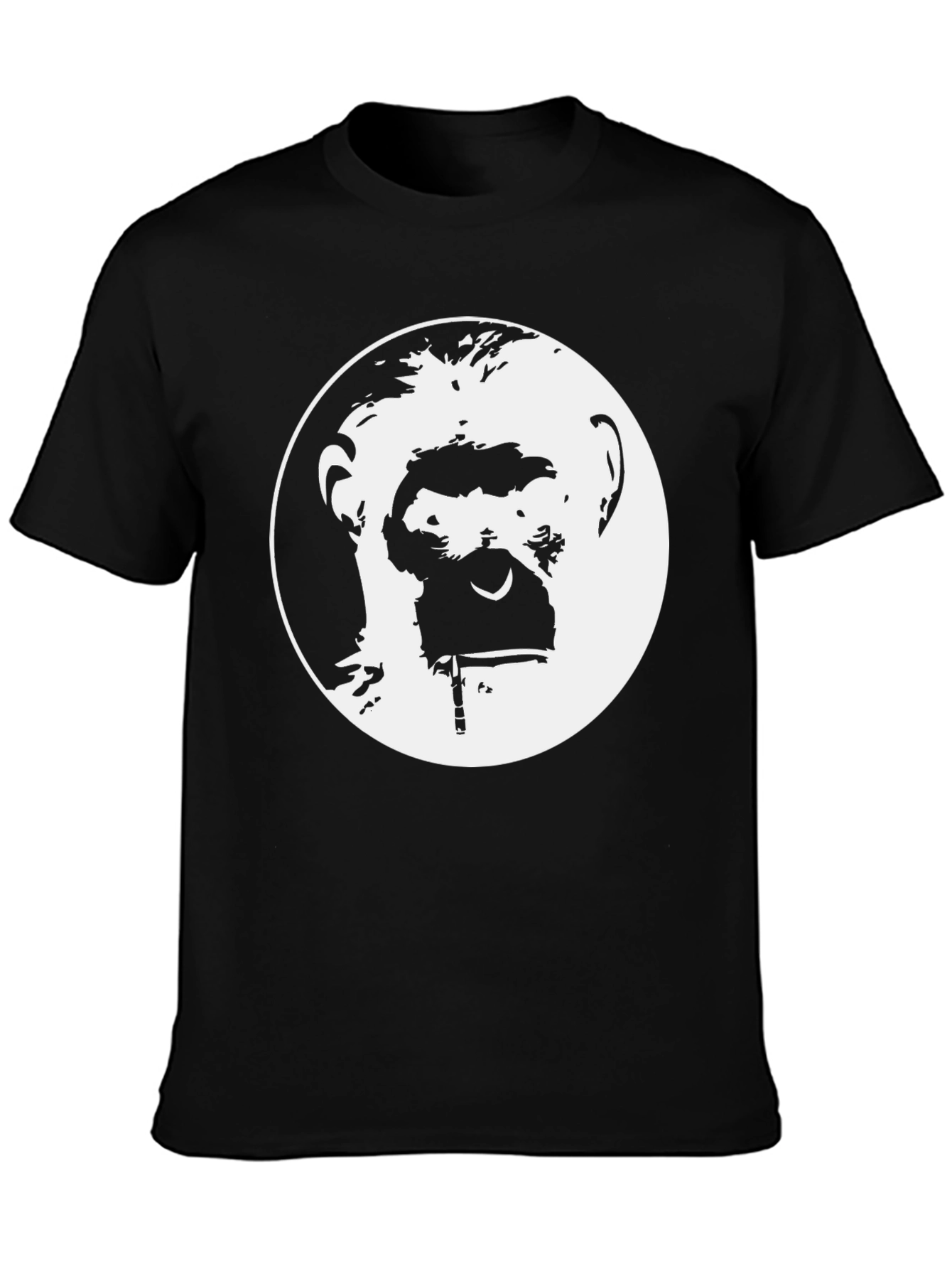 Ape Face Graphic Tee - Black Cotton T-Shirt