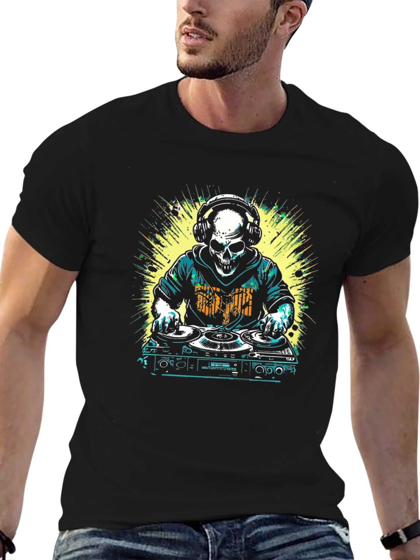 DJ Skull Graphic T-Shirt - Music Lover Tee