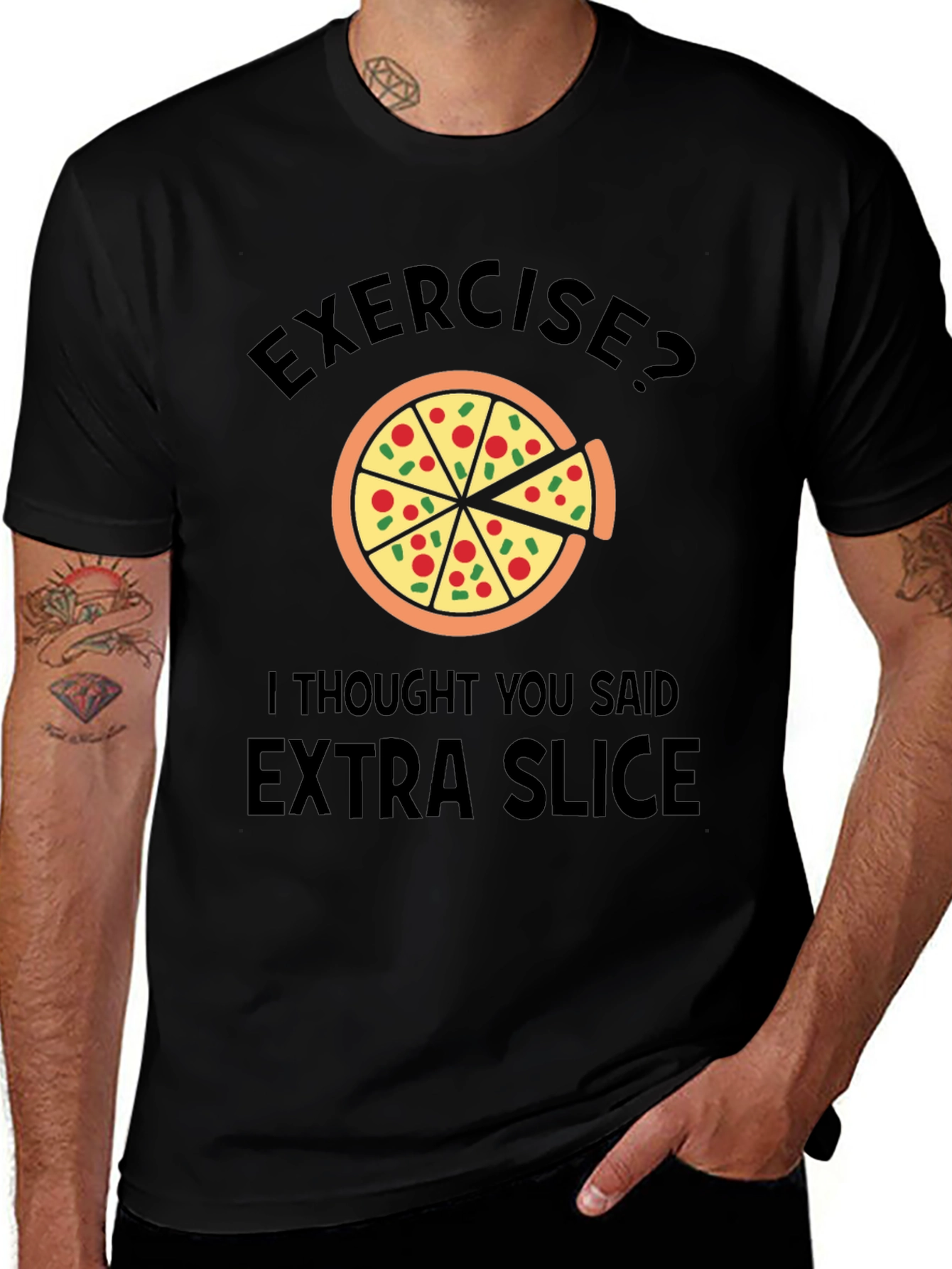 Exercise? Extra Slice Pizza Graphic Tee
