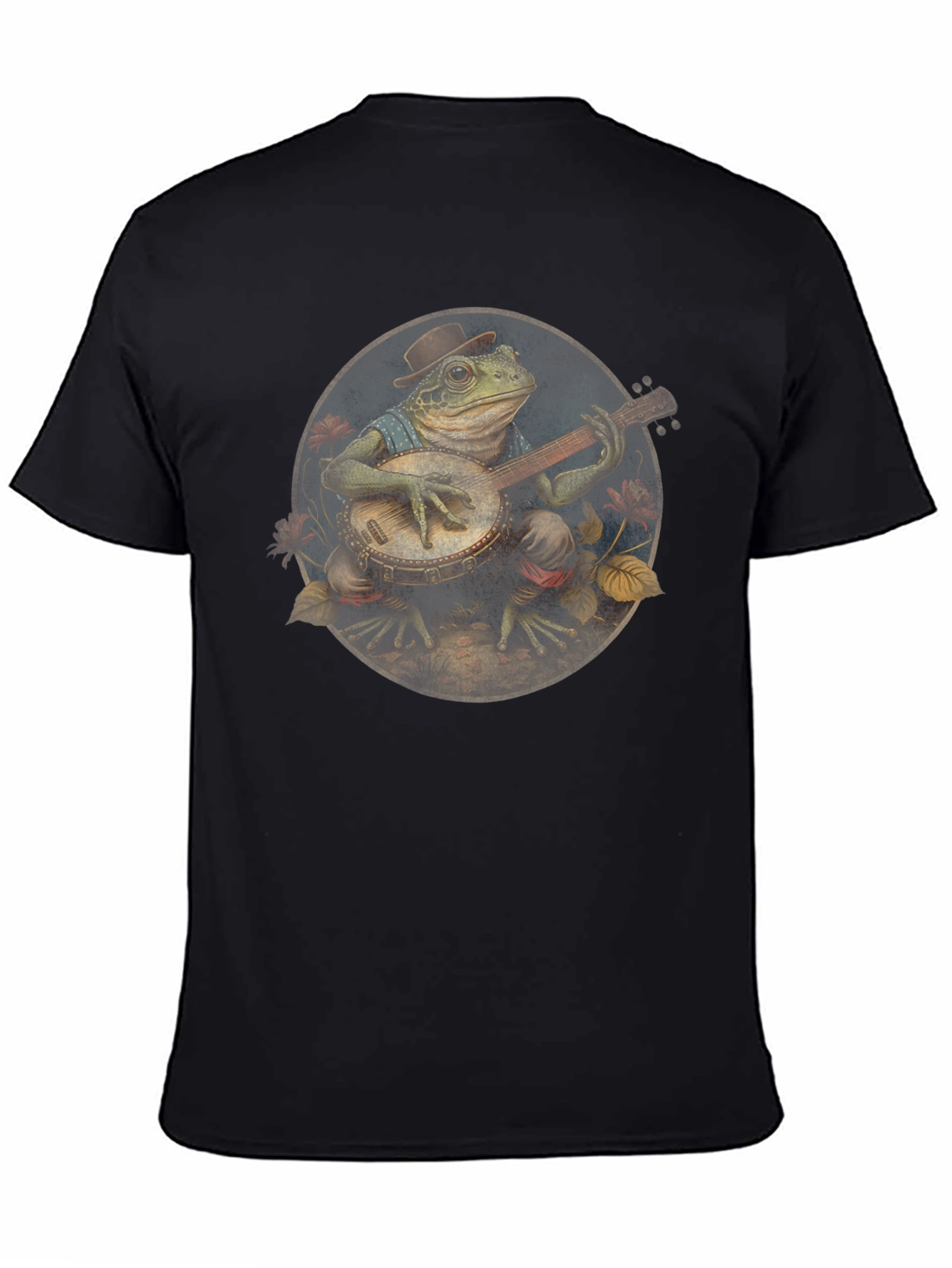 Banjo Frog Tee - Black Cotton T-Shirt