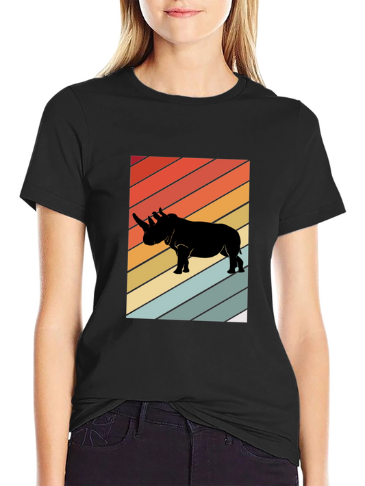 Retro Rhino T-Shirt - Black