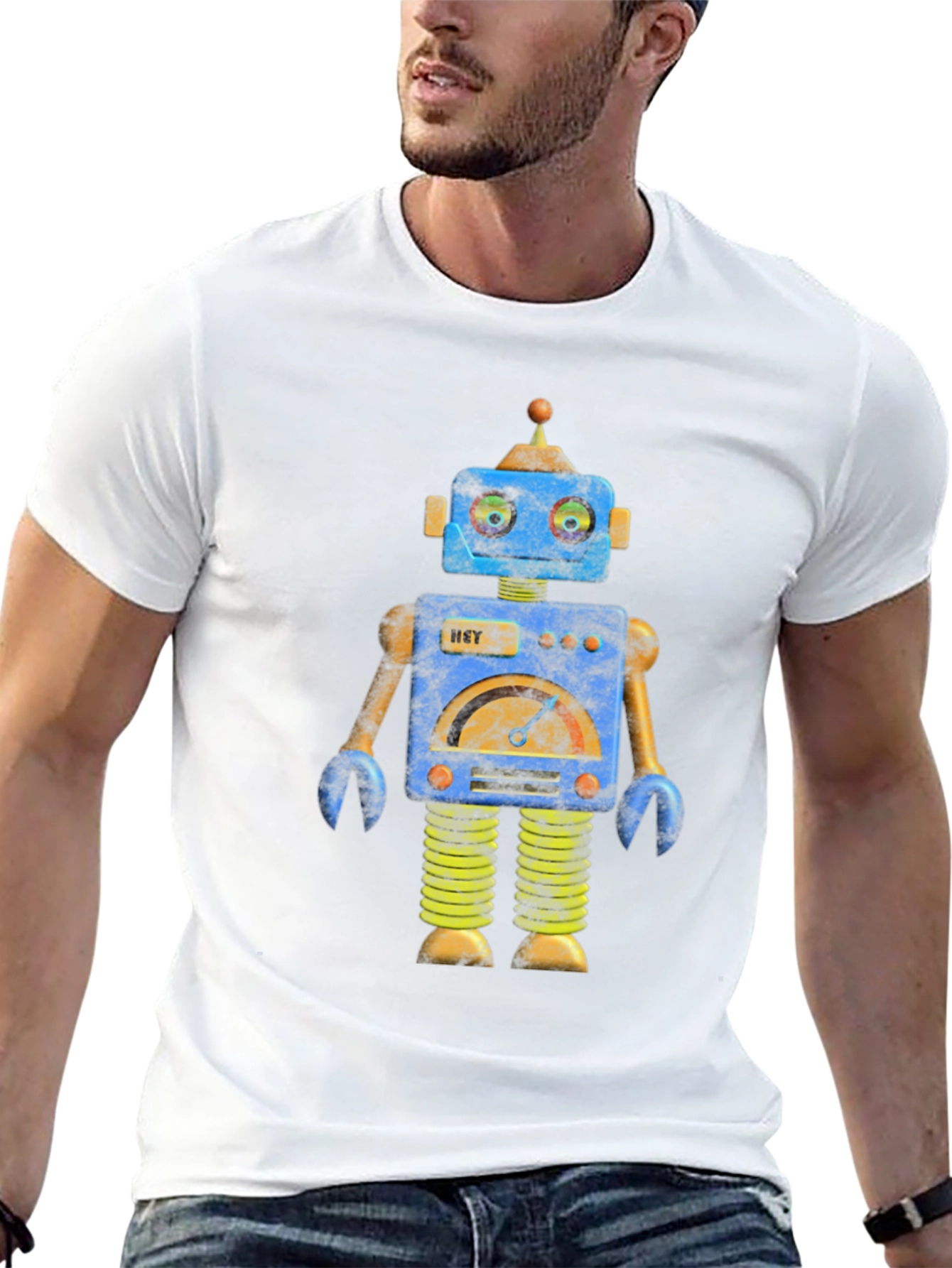 Robot Graphic Print T-Shirt