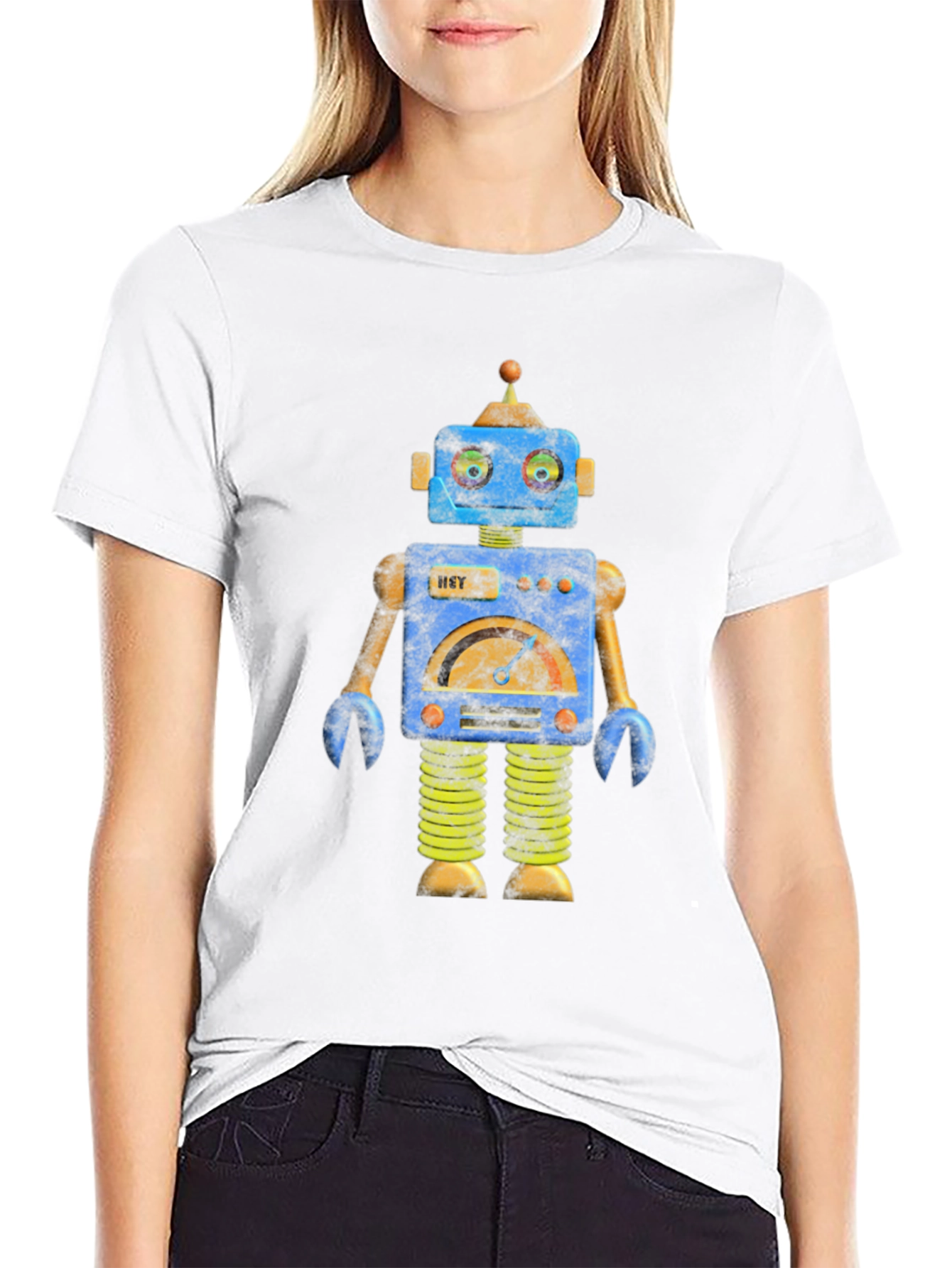 Robot Graphic Print T-Shirt