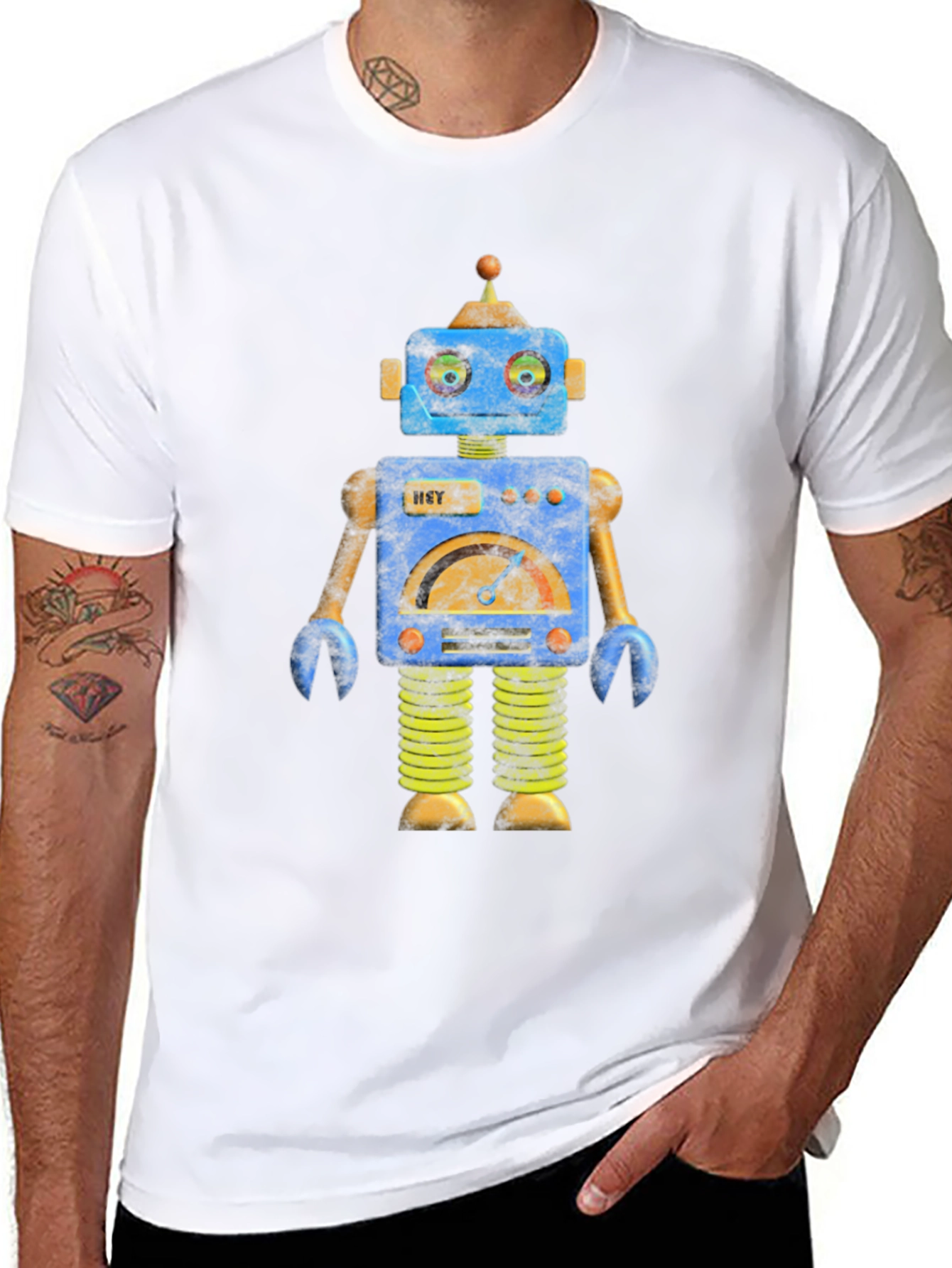 Robot Graphic Print T-Shirt