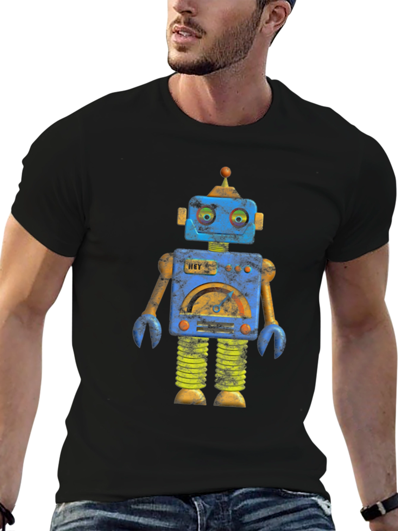 Robot Graphic Print T-Shirt