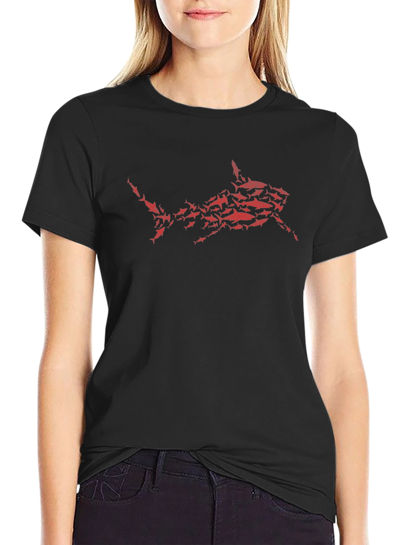 Shark Attack T-Shirt - Red Graphic Print