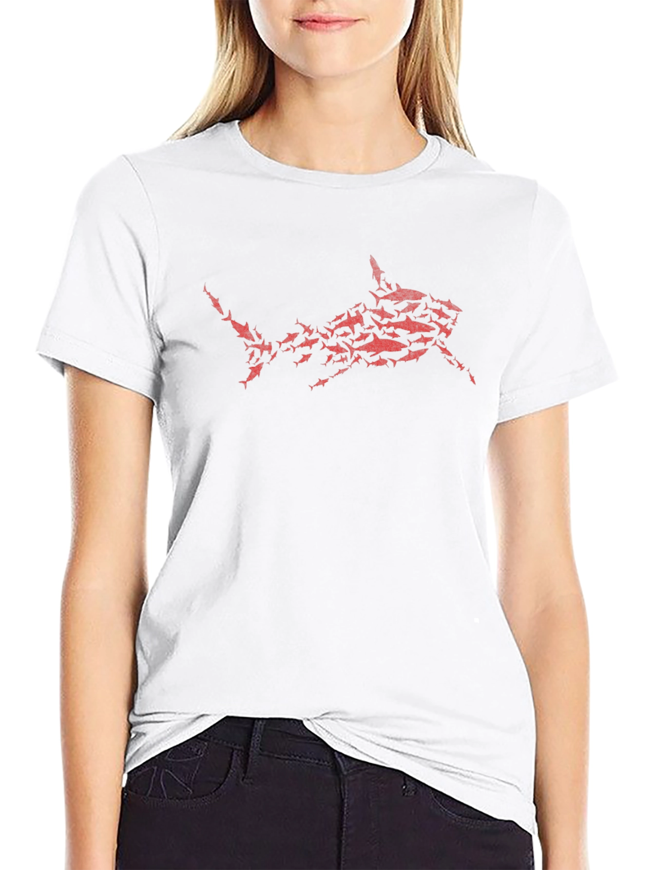 Shark Attack T-Shirt - Red Graphic Print