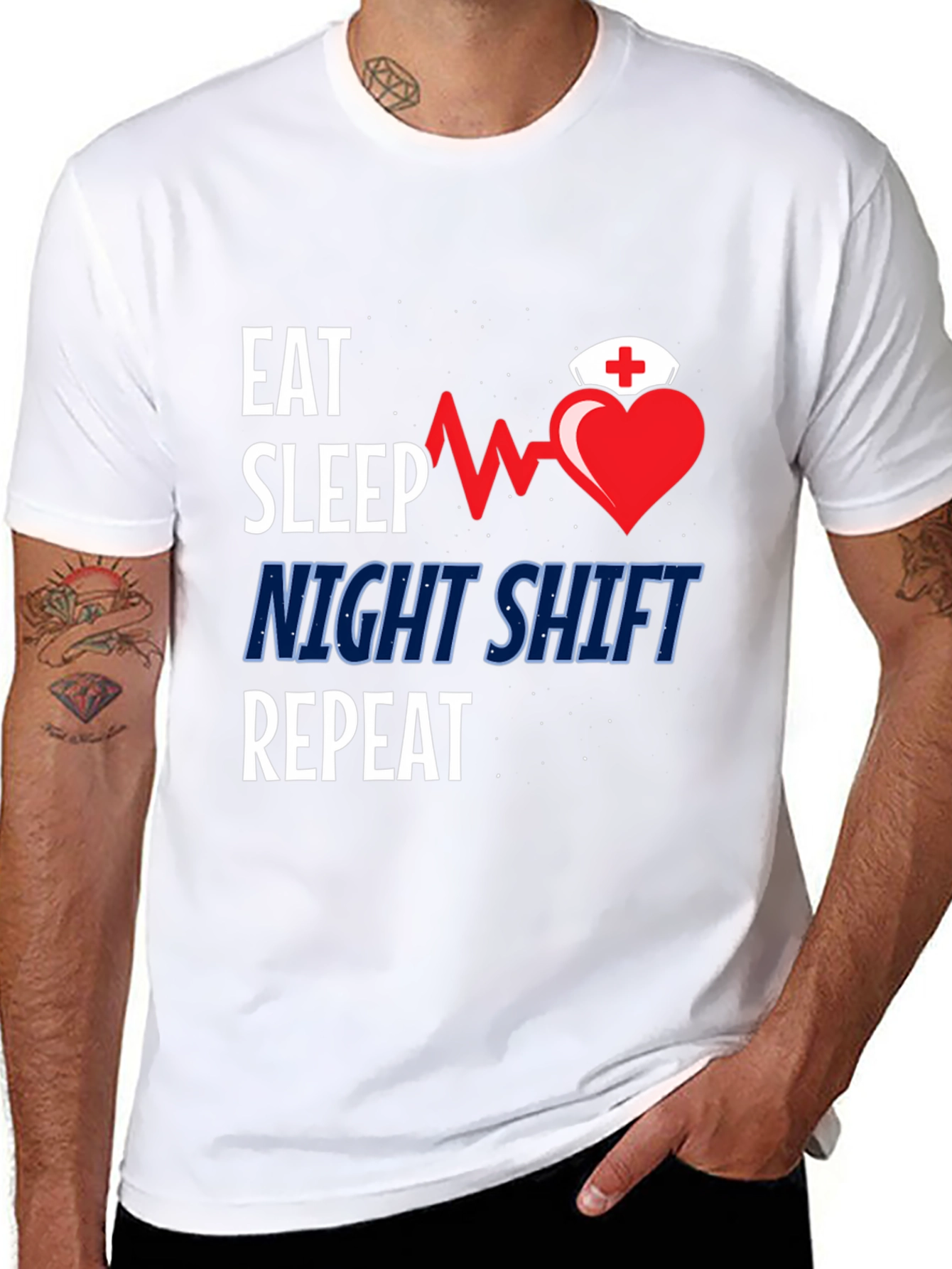 Eat Sleep Night Shift Repeat Graphic Tee