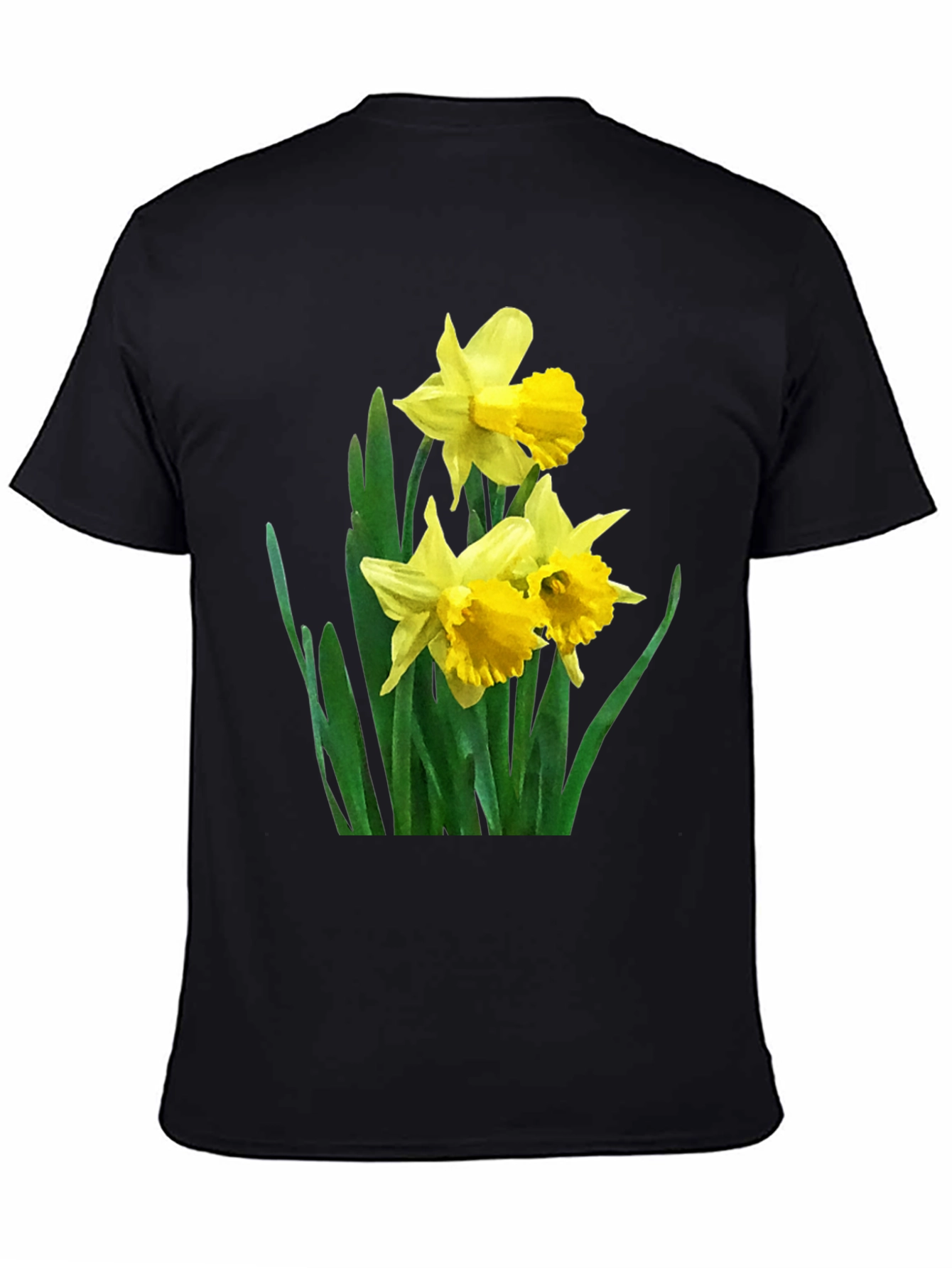 Daffodil Print Black T-Shirt