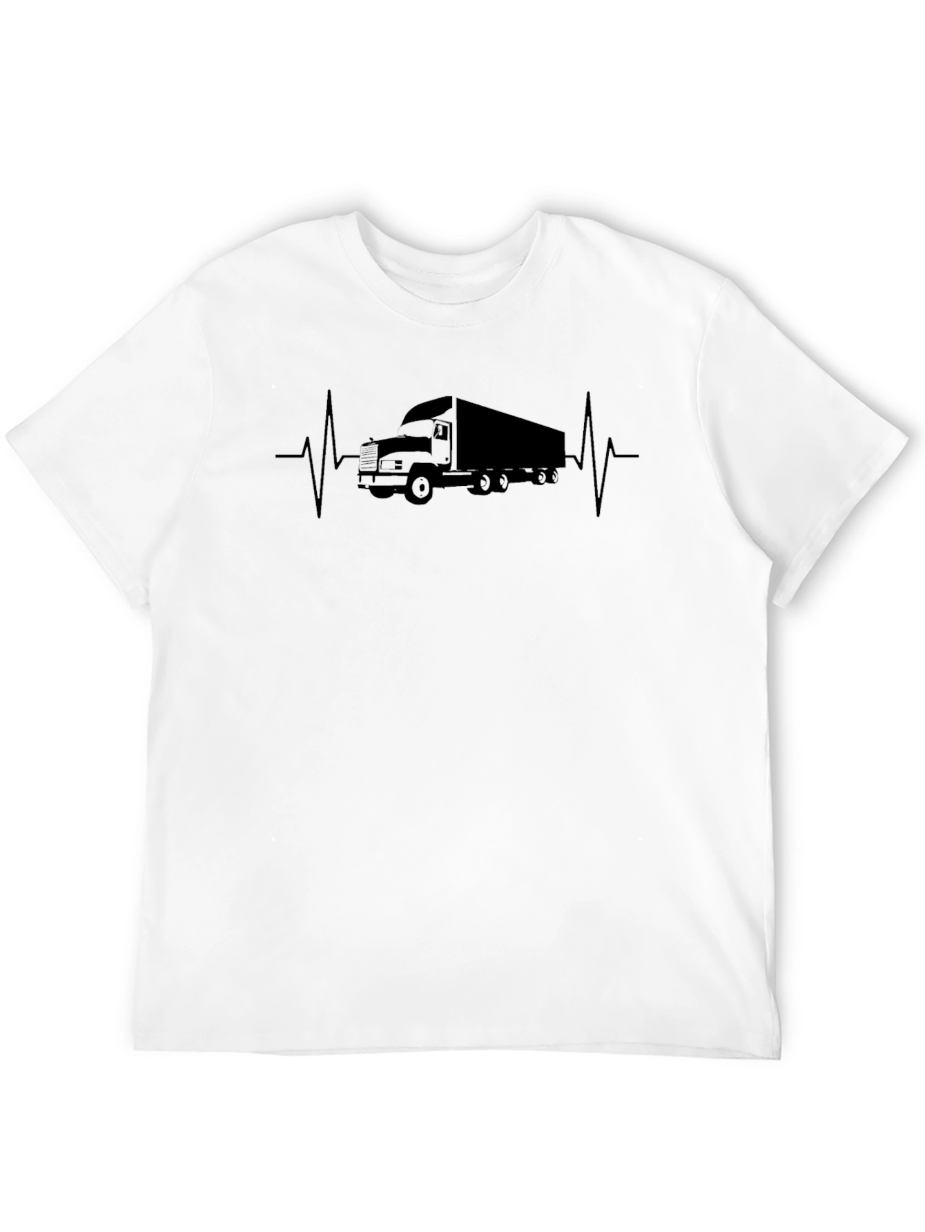 Truck Heartbeat T-Shirt - Black Crew Neck Tee