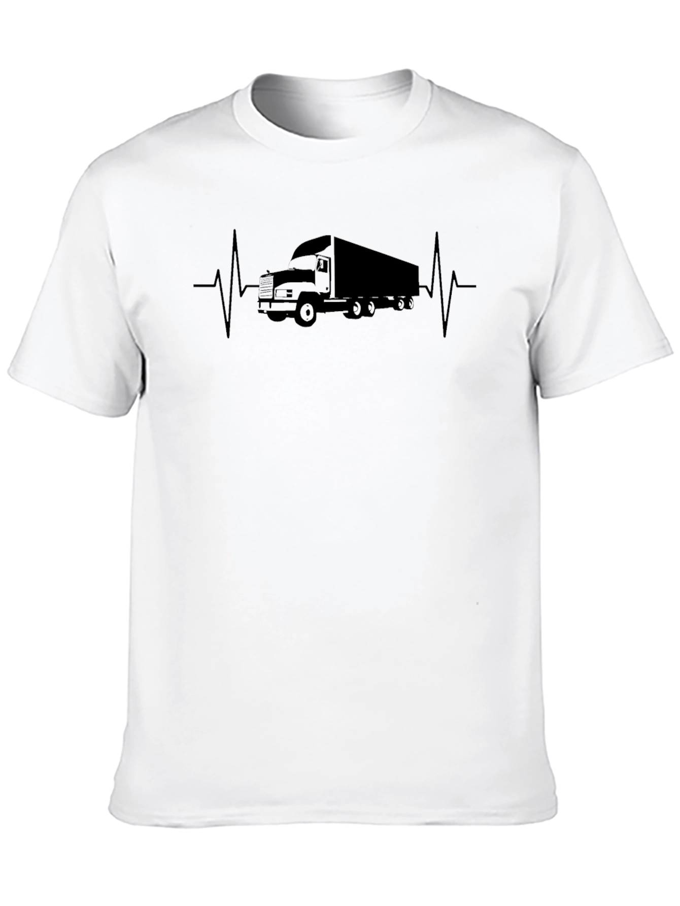 Truck Heartbeat T-Shirt - Black Crew Neck Tee