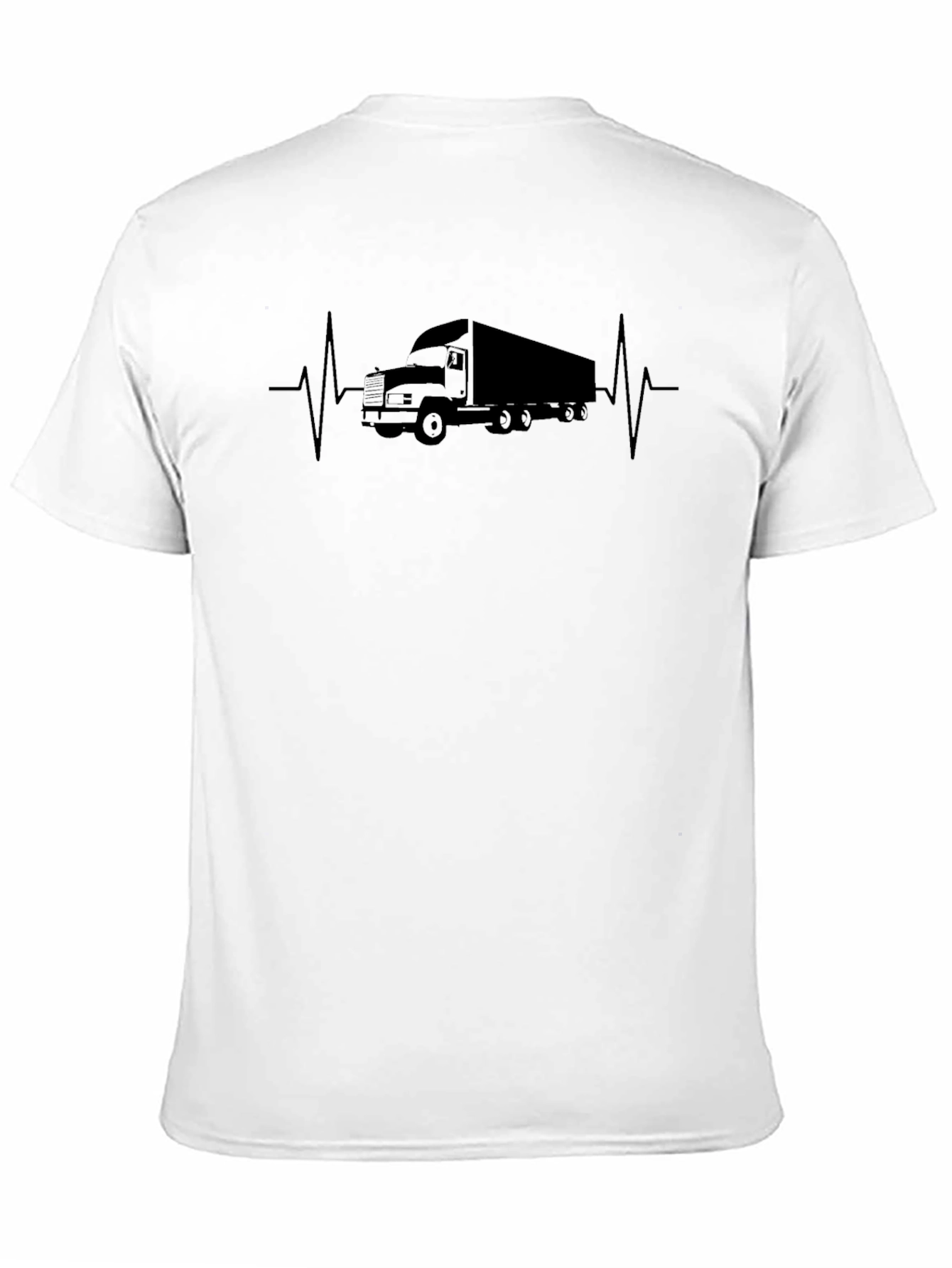 Truck Heartbeat T-Shirt - Black Crew Neck Tee