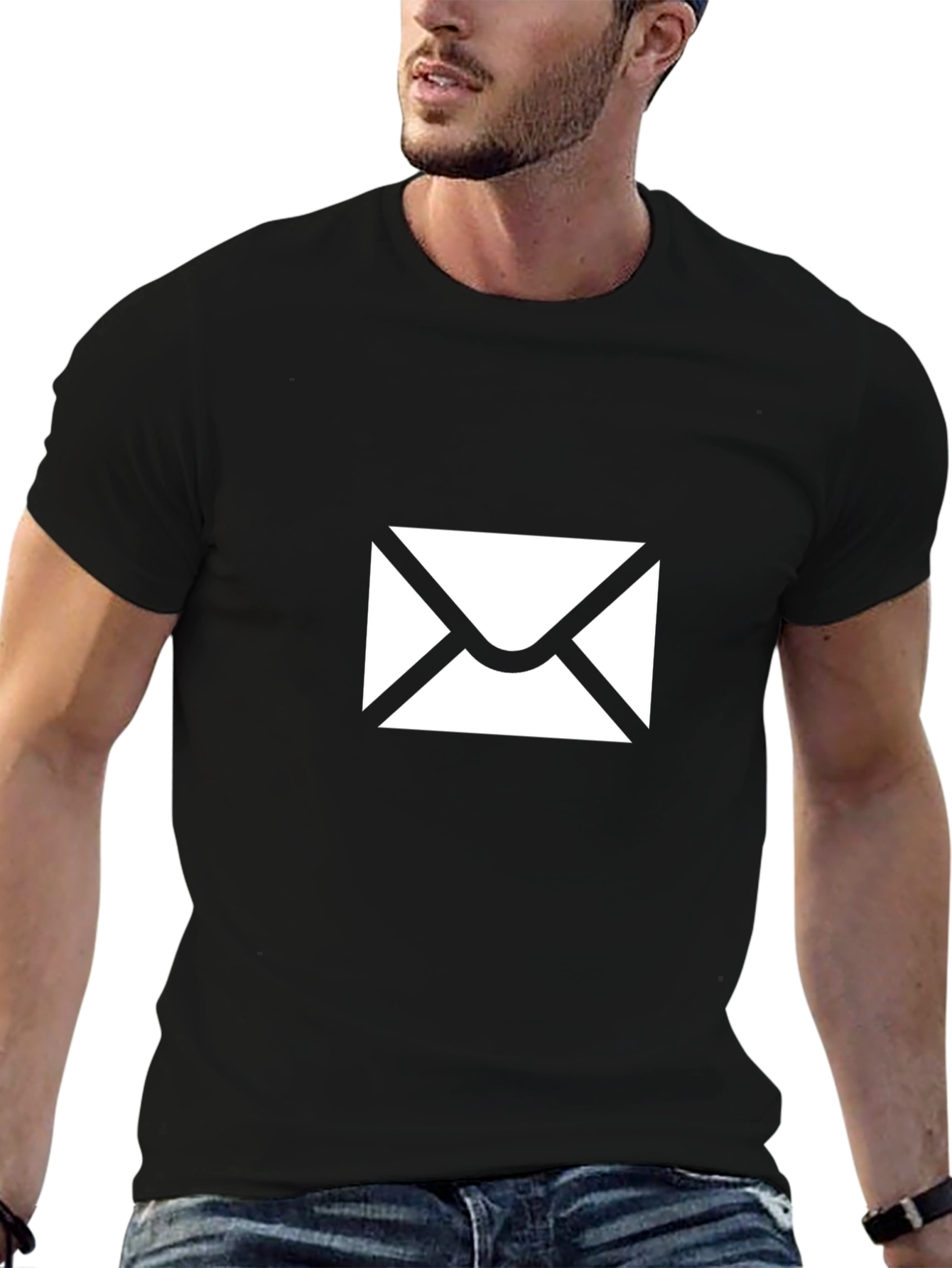 Envelope Graphic T-Shirt - Black