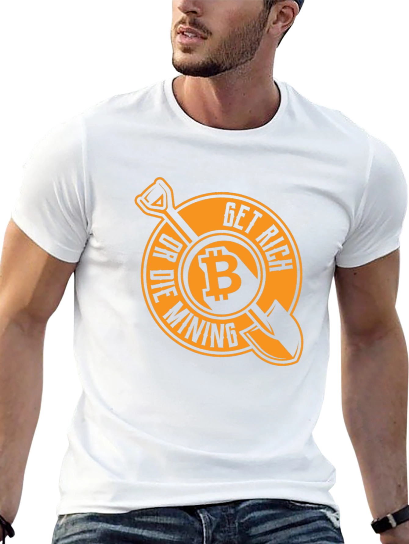 Bitcoin Get Rich Or Die Mining T-Shirt