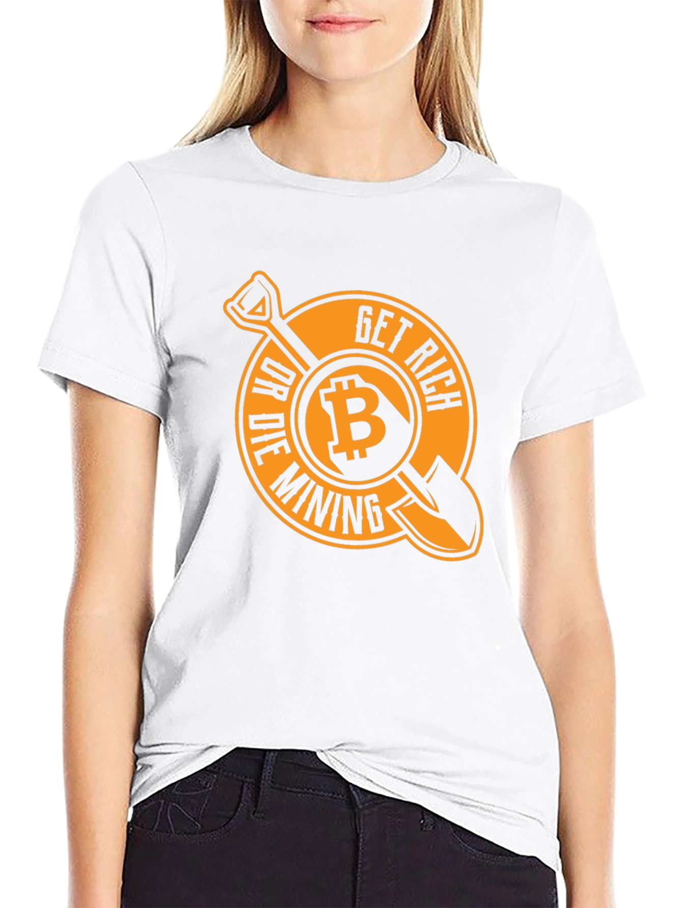 Bitcoin Get Rich Or Die Mining T-Shirt