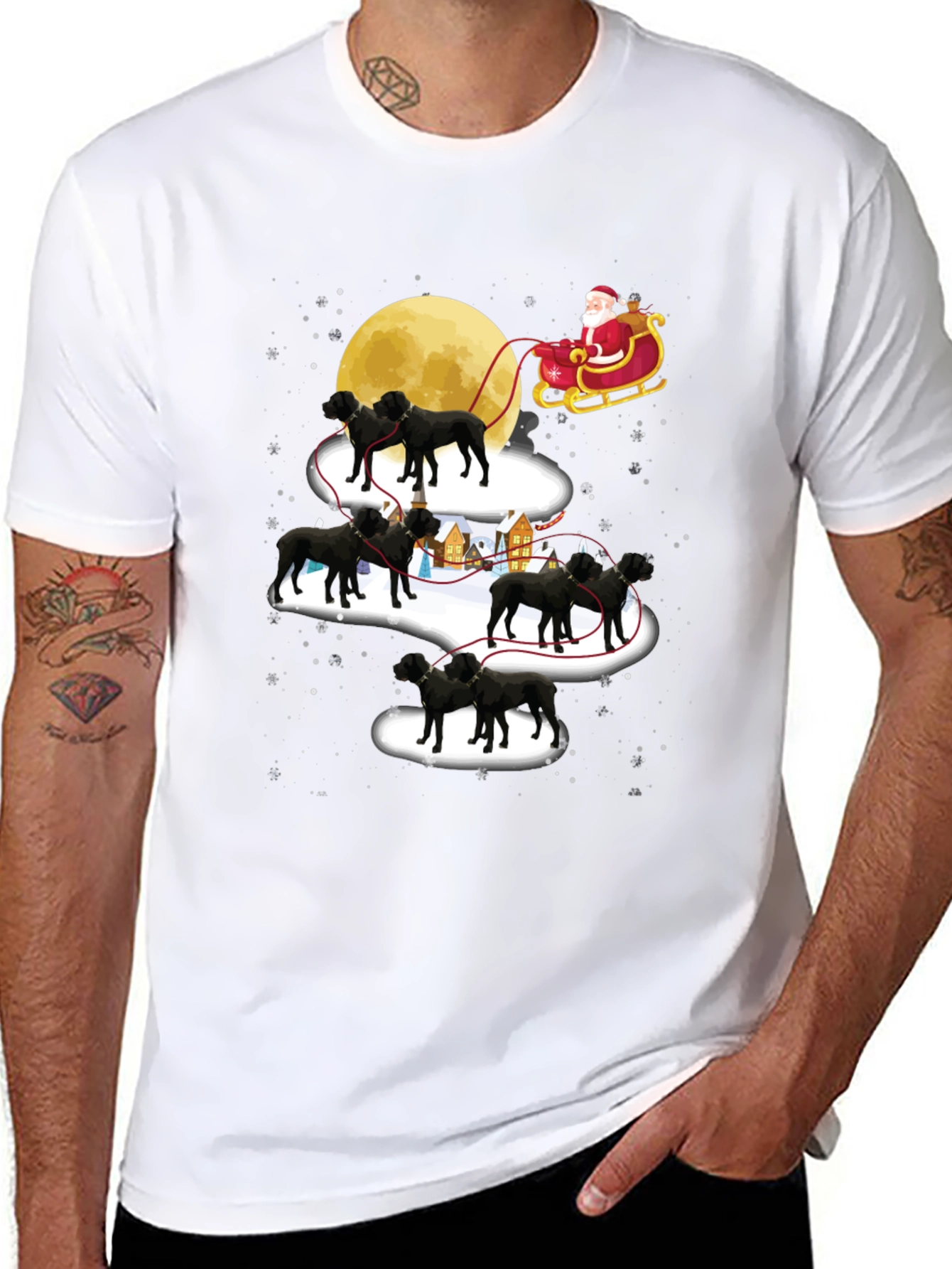 Rottweiler Christmas Santa T-Shirt