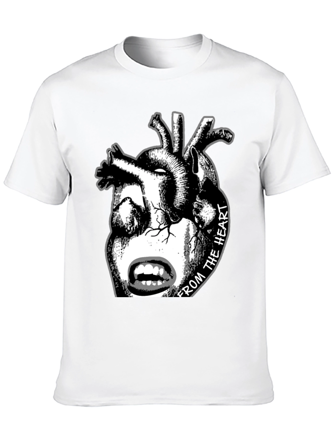 Anatomical Heart & Face Graphic Black T-Shirt