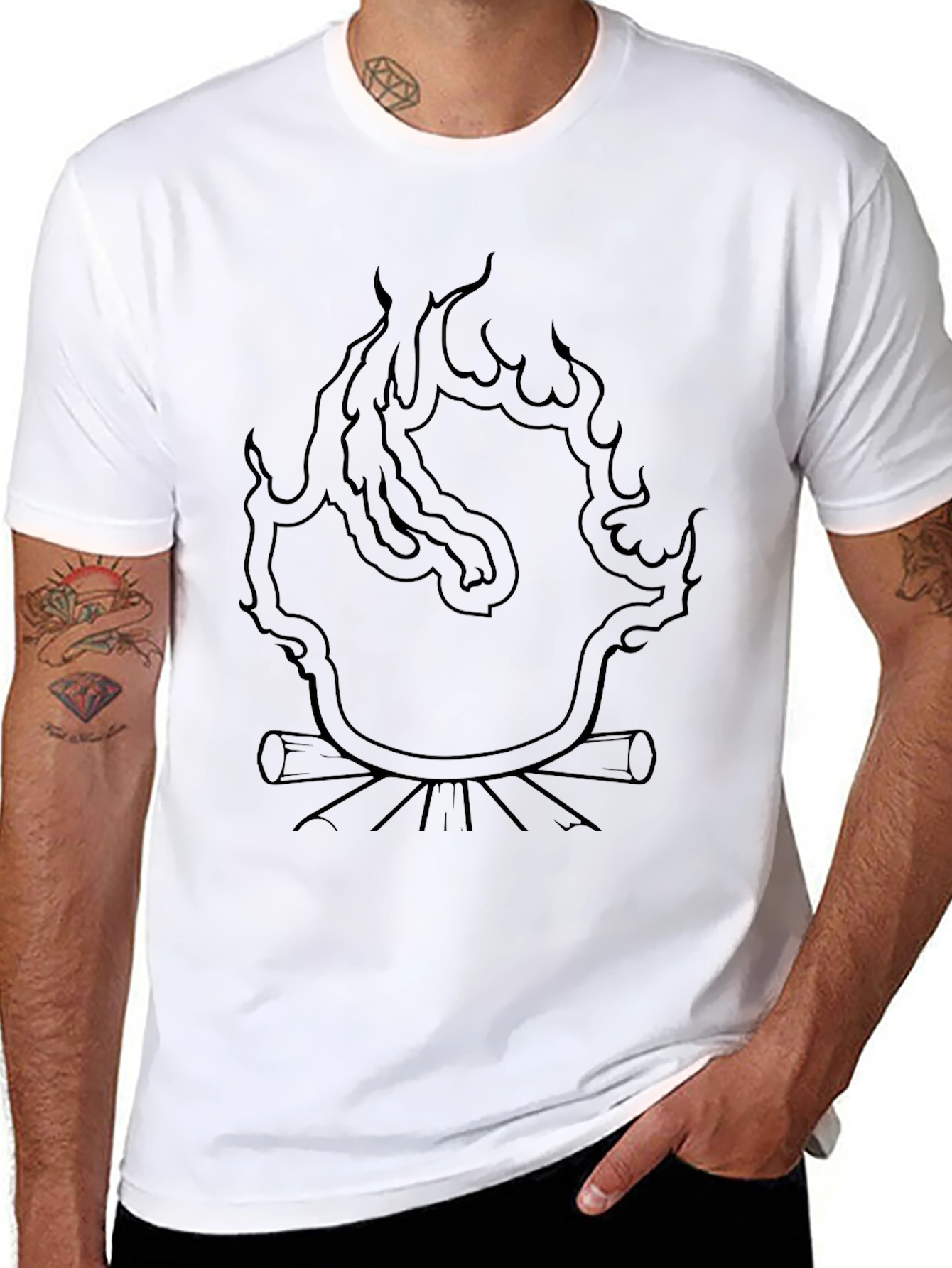 Campfire Graphic Tee - Black Unisex T-Shirt