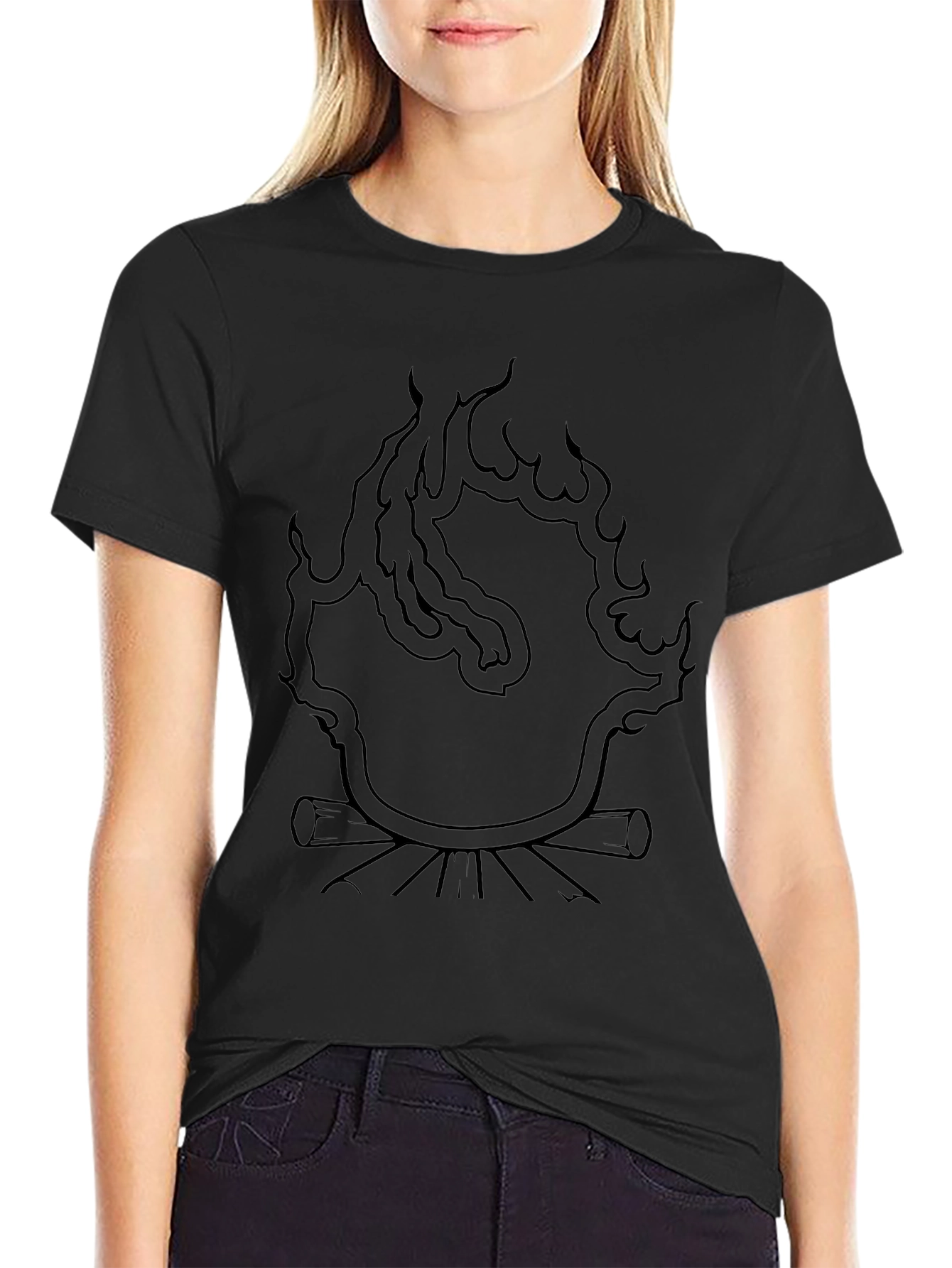 Campfire Graphic Tee - Black Unisex T-Shirt