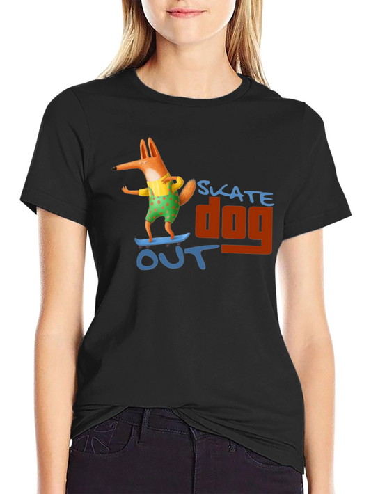 Skate Dog Out T-Shirt - Cool Graphic Tee