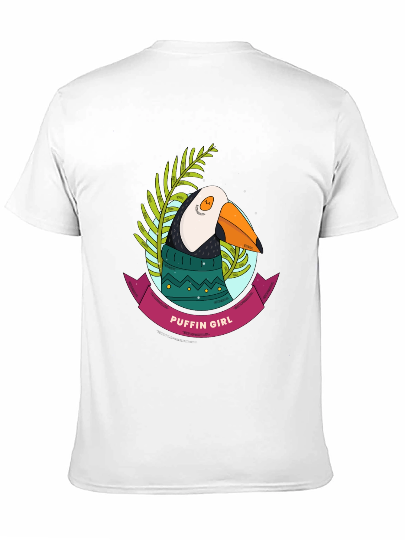 Puffin Girl Graphic T-Shirt - Cool Bird Tee