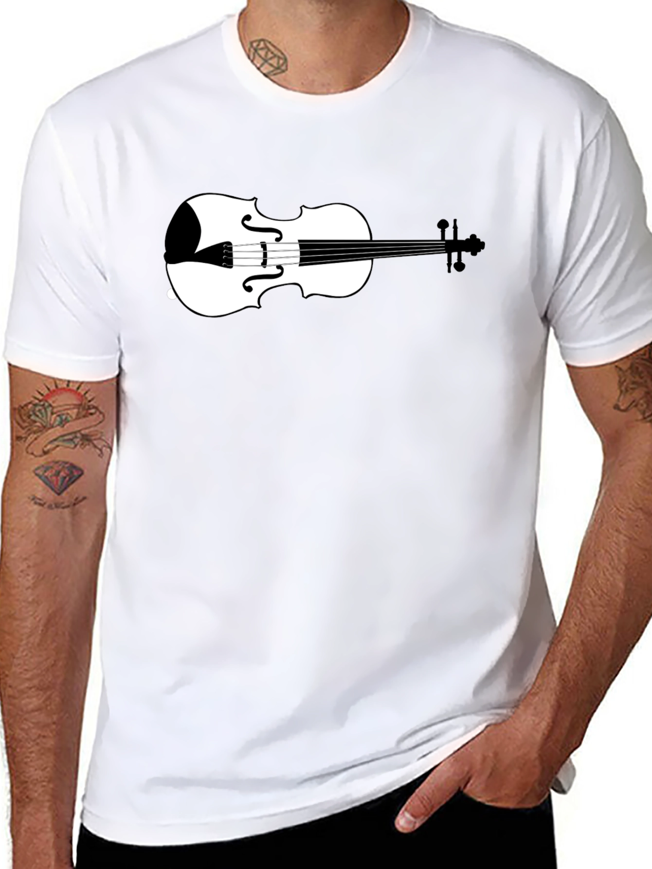 Violin Graphic Tee - Classic Musician Style