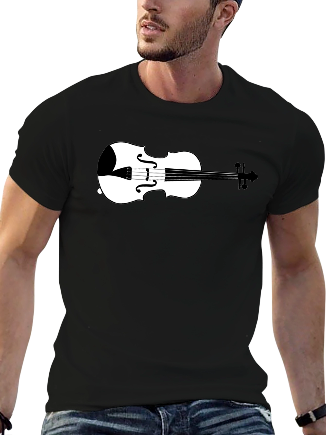 Violin Graphic Tee - Classic Musician Style