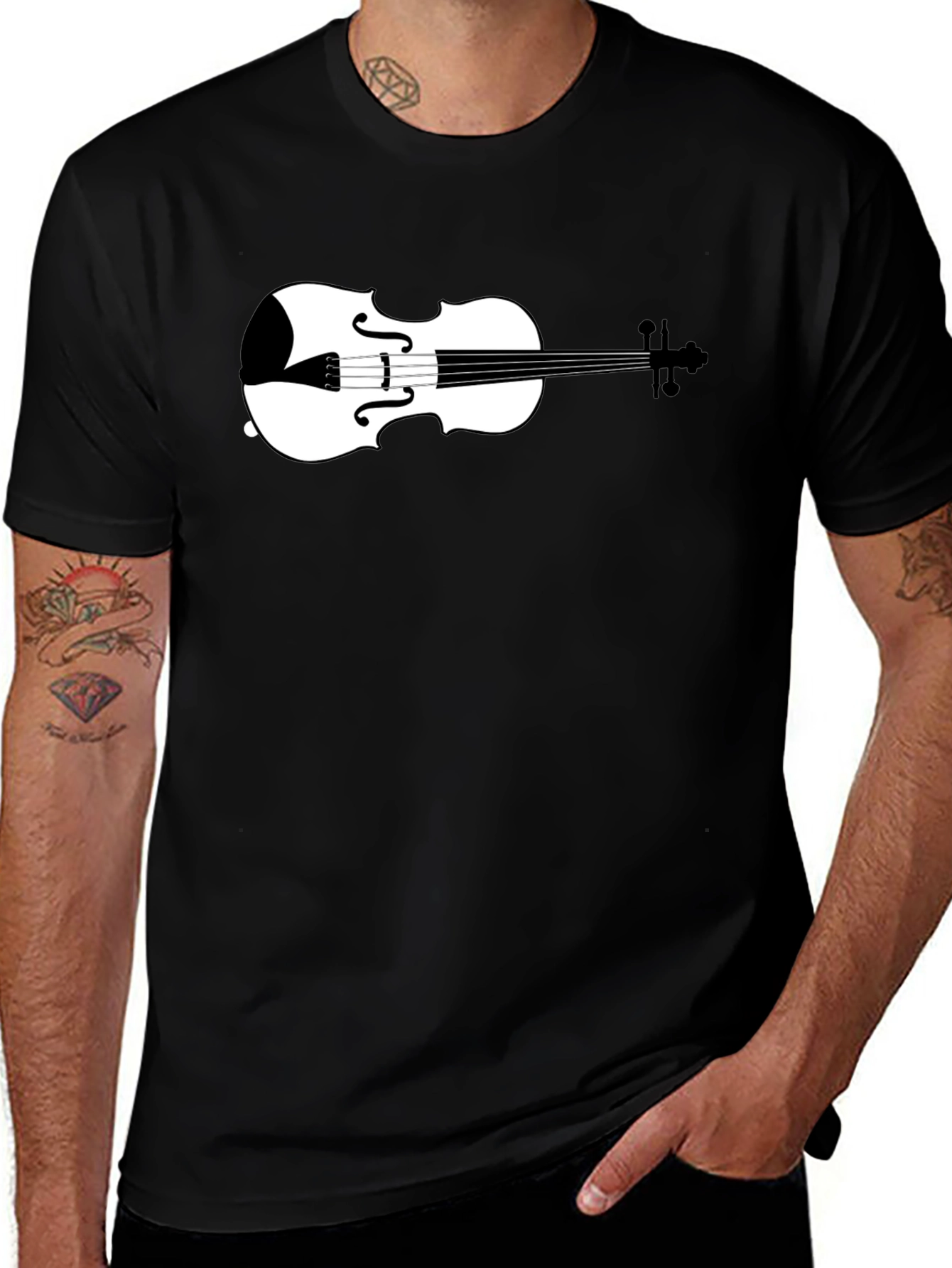 Violin Graphic Tee - Classic Musician Style