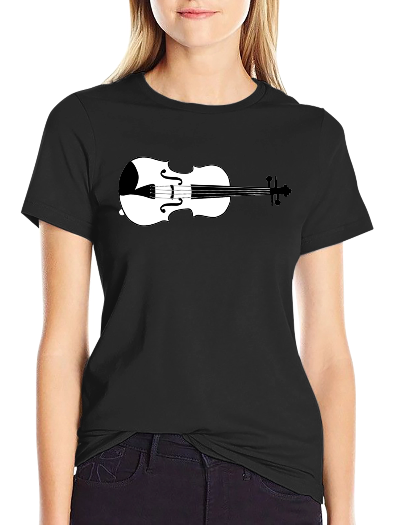 Violin Graphic Tee - Classic Musician Style