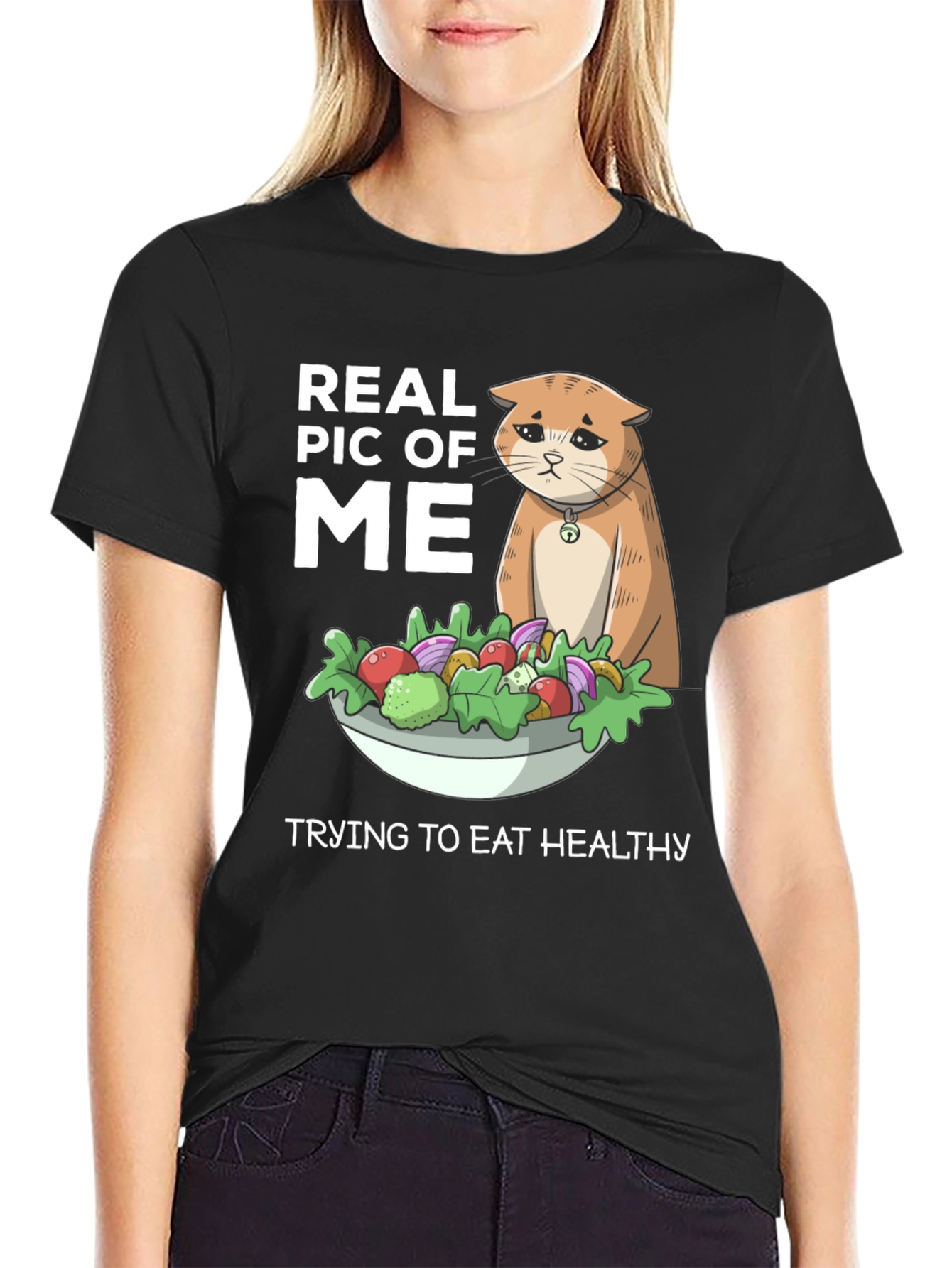 Funny Cat Salad Diet T-Shirt