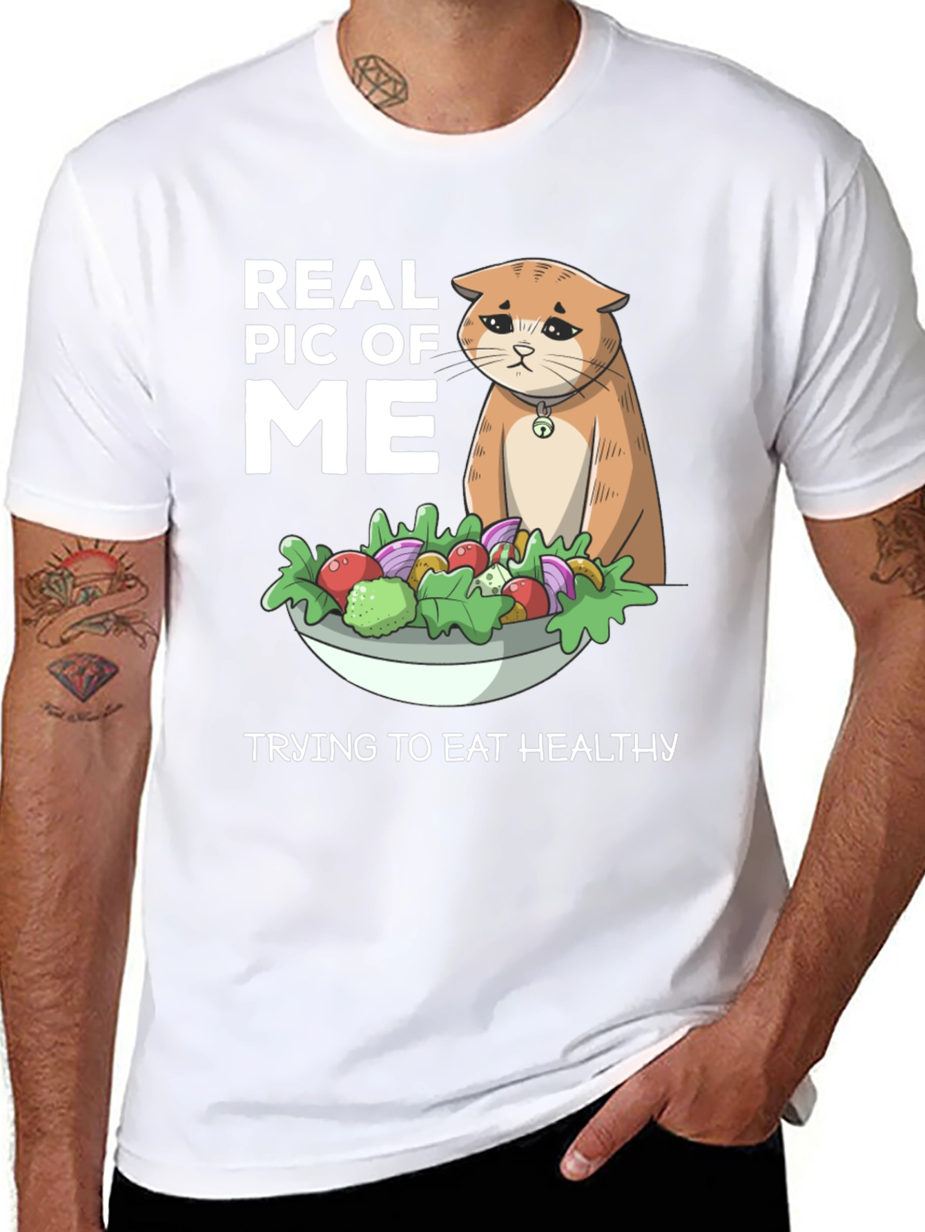 Funny Cat Salad Diet T-Shirt