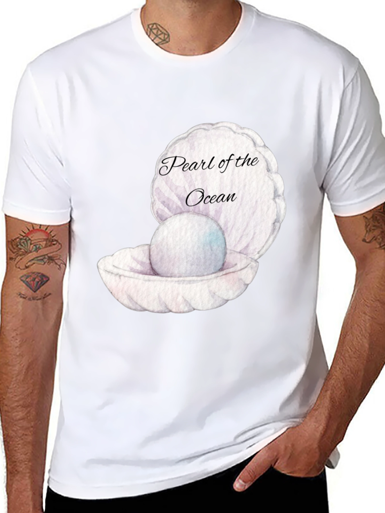 Pearl of the Ocean Black Graphic Tee