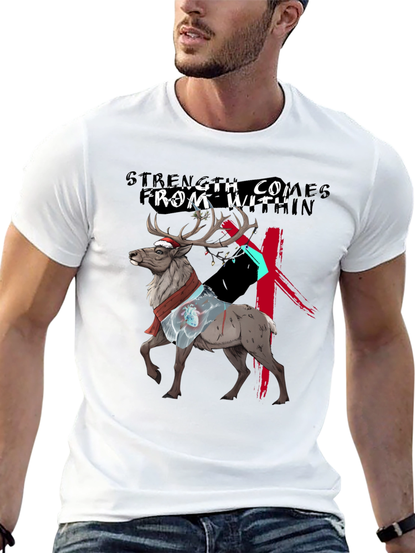 Strength Within Reindeer Graphic Tee